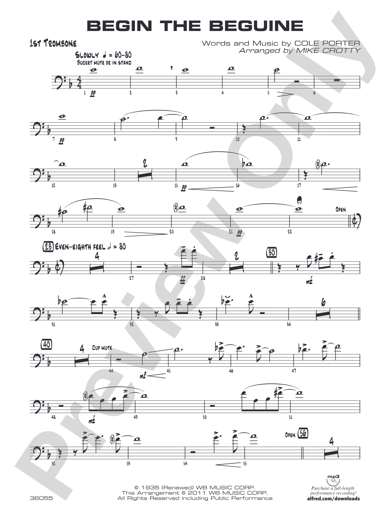 Begin the Beguine: 1st Trombone