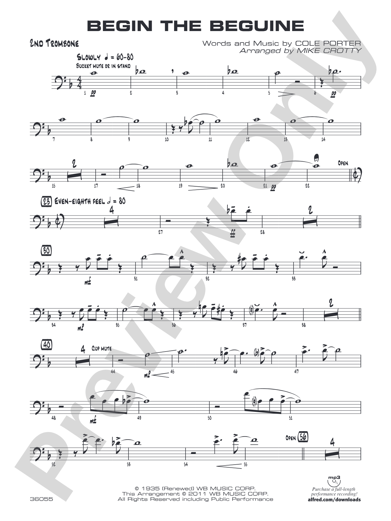 Begin the Beguine: 2nd Trombone