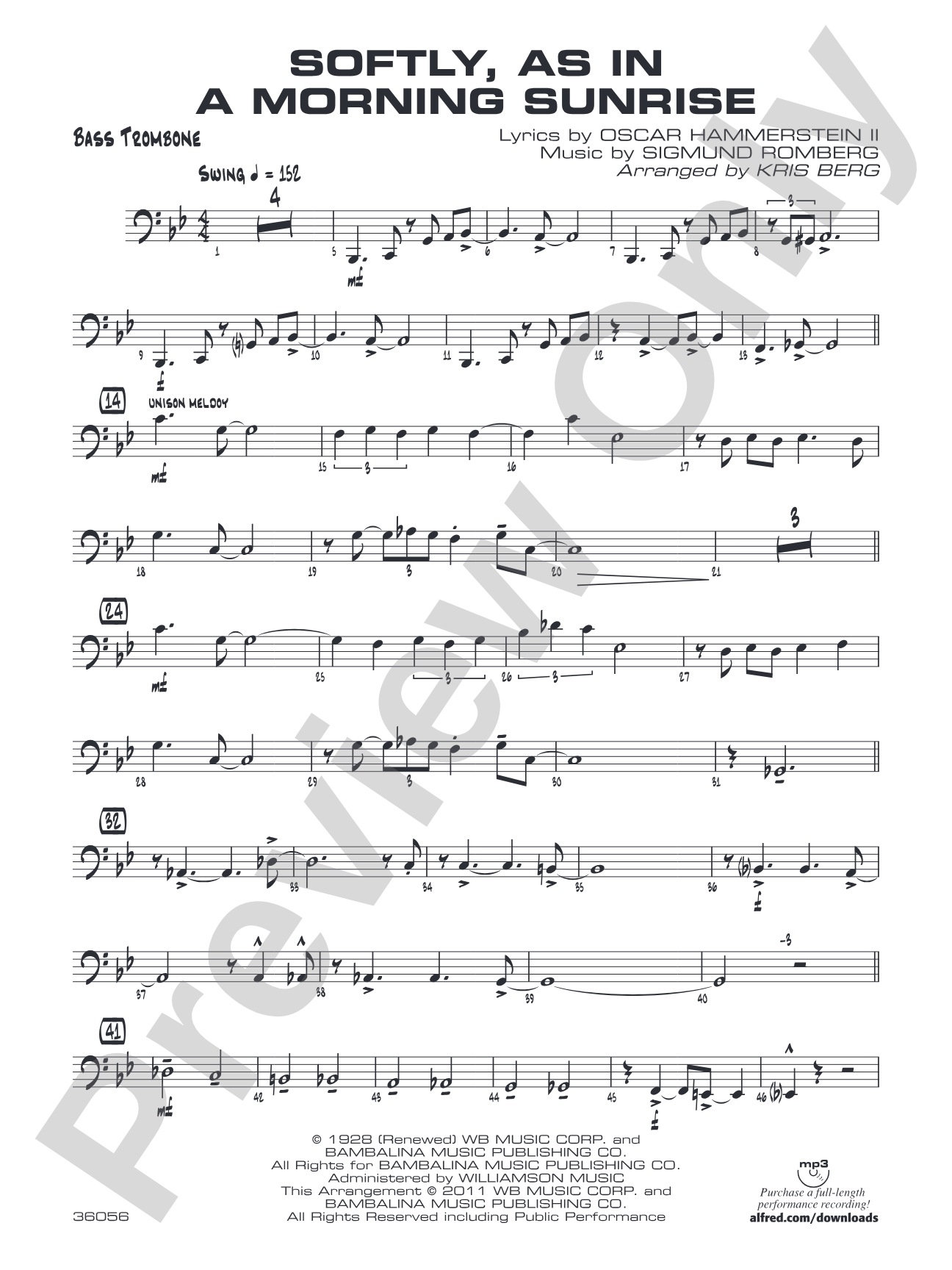 Softly, as in a Morning Sunrise: Bass Trombone