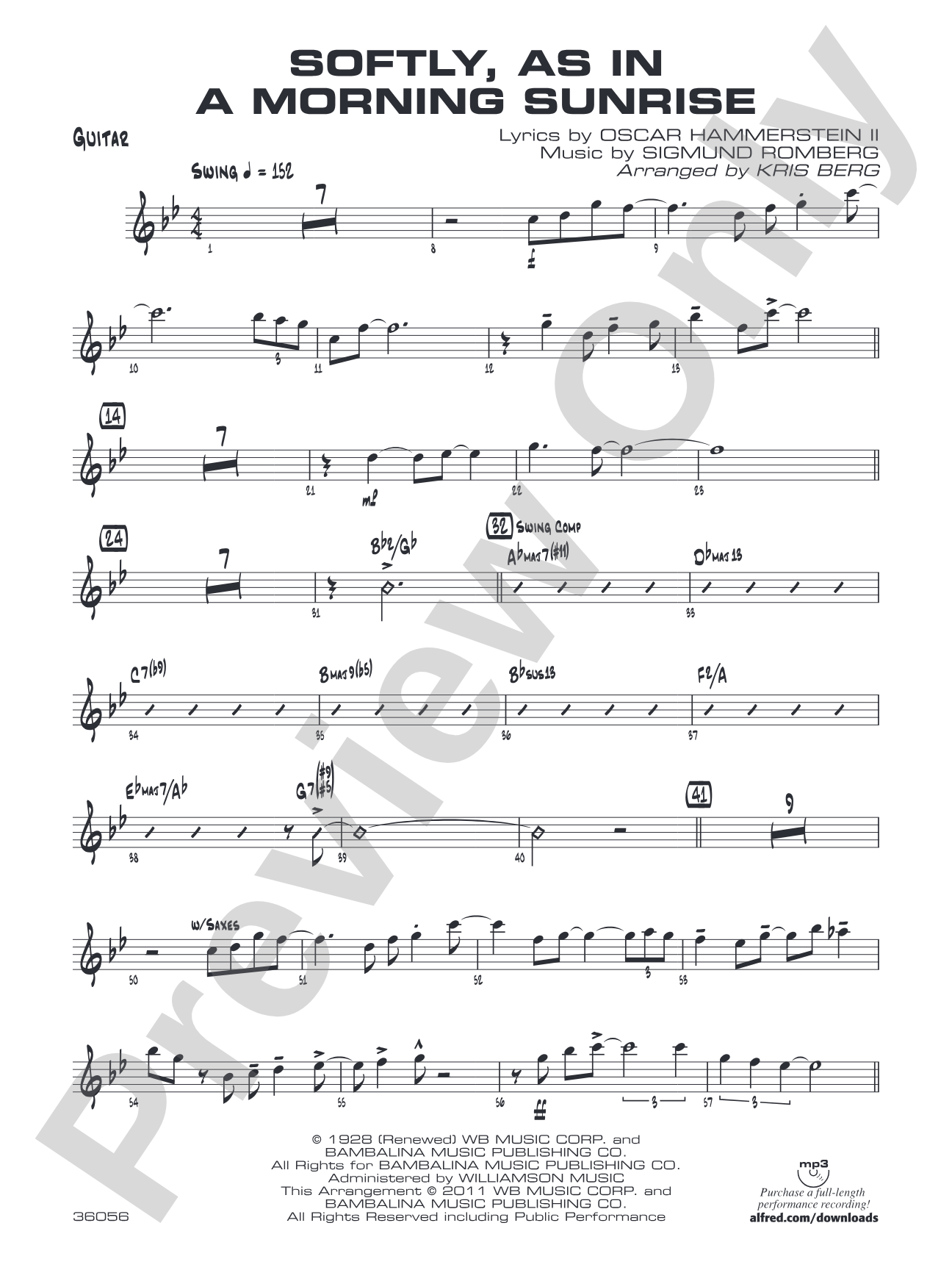 Softly, as in a Morning Sunrise: Guitar