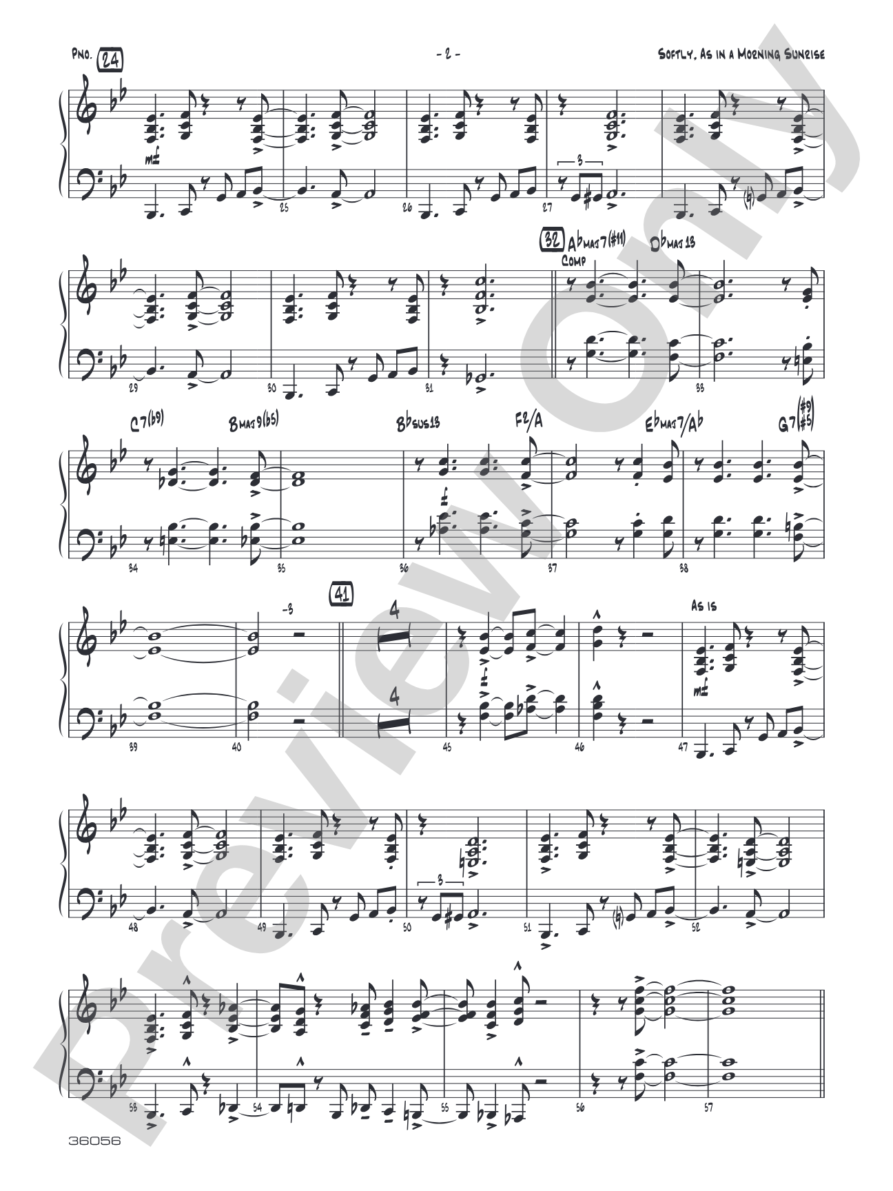 Softly, as in a Morning Sunrise: Piano Accompaniment