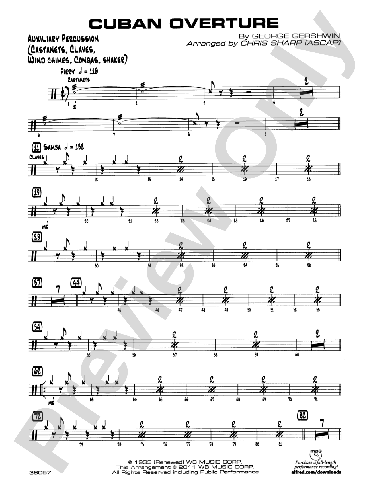Cuban Overture: Auxiliary Percussion