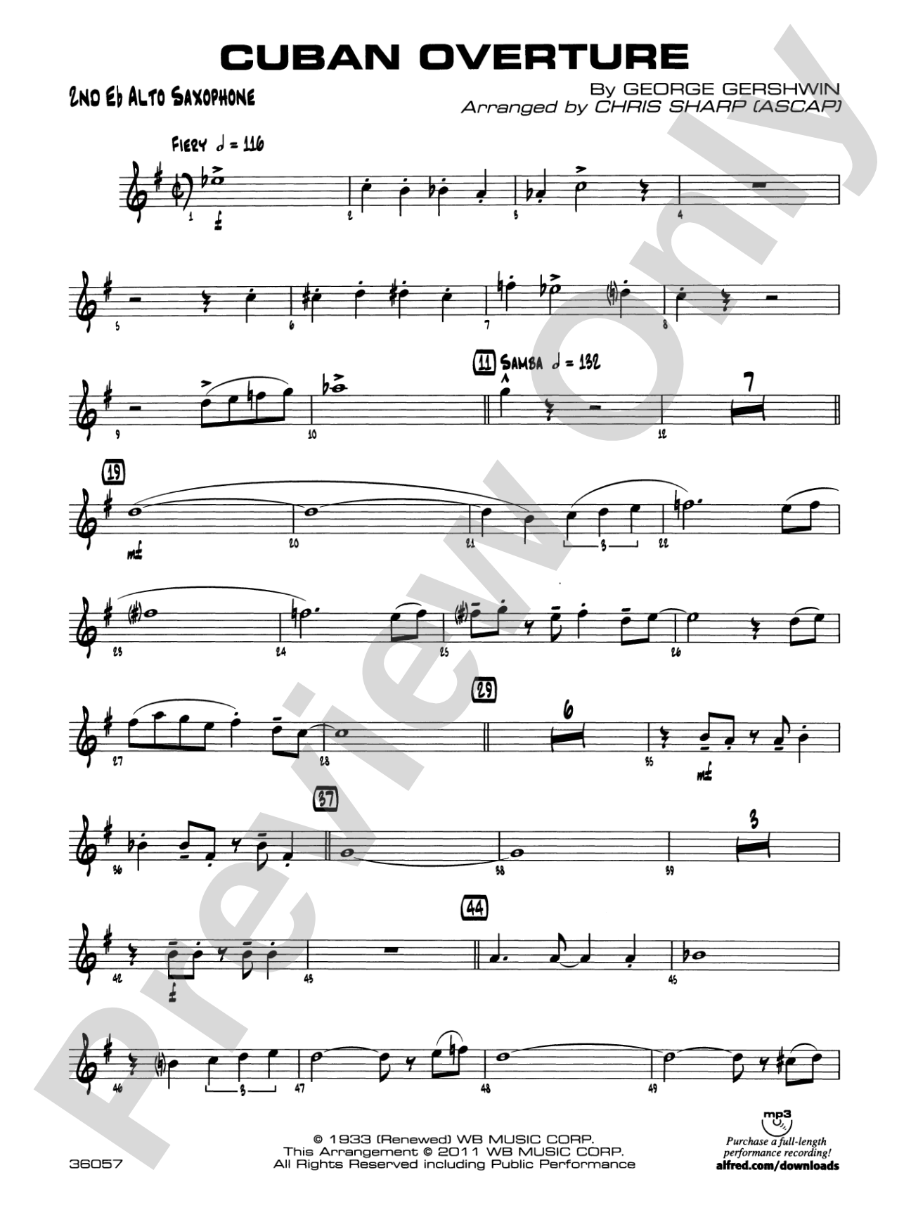Cuban Overture: 2nd E-flat Alto Saxophone