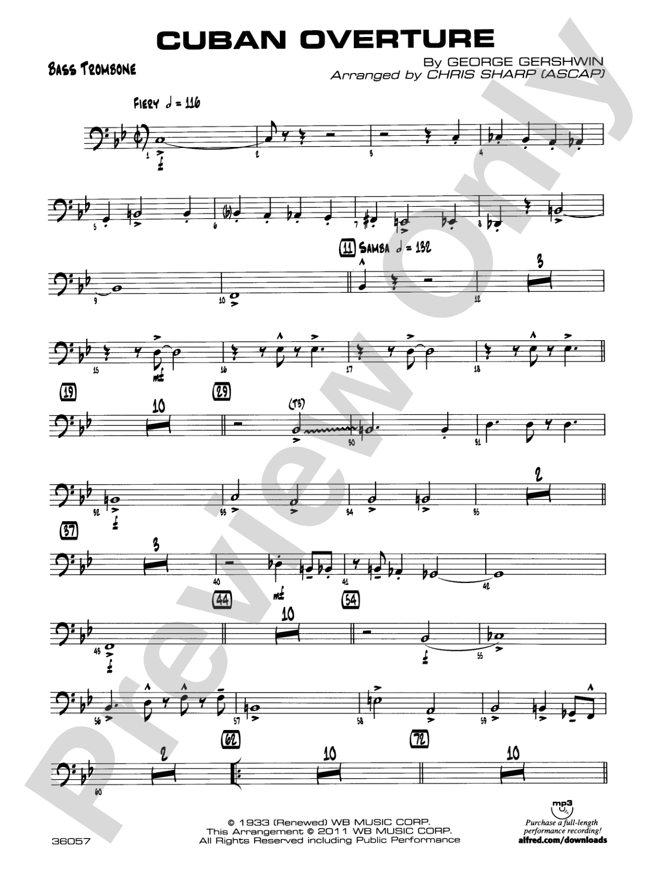Cuban Overture: Bass Trombone