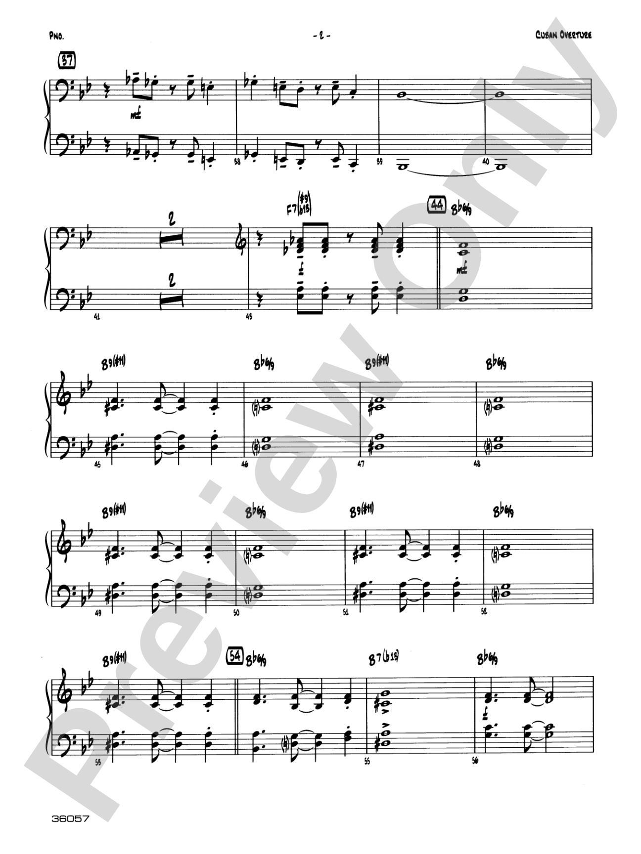 Cuban Overture: Piano Accompaniment