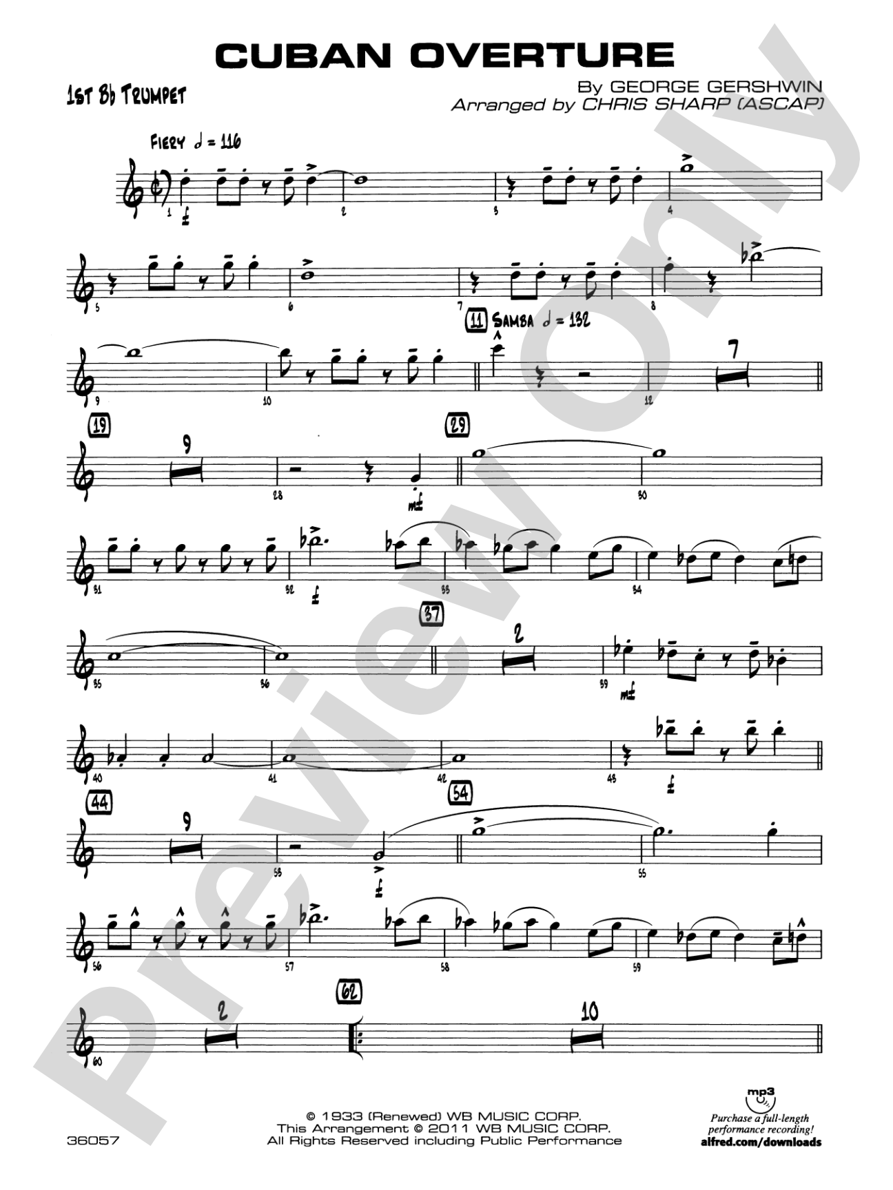 Cuban Overture: 1st B-flat Trumpet