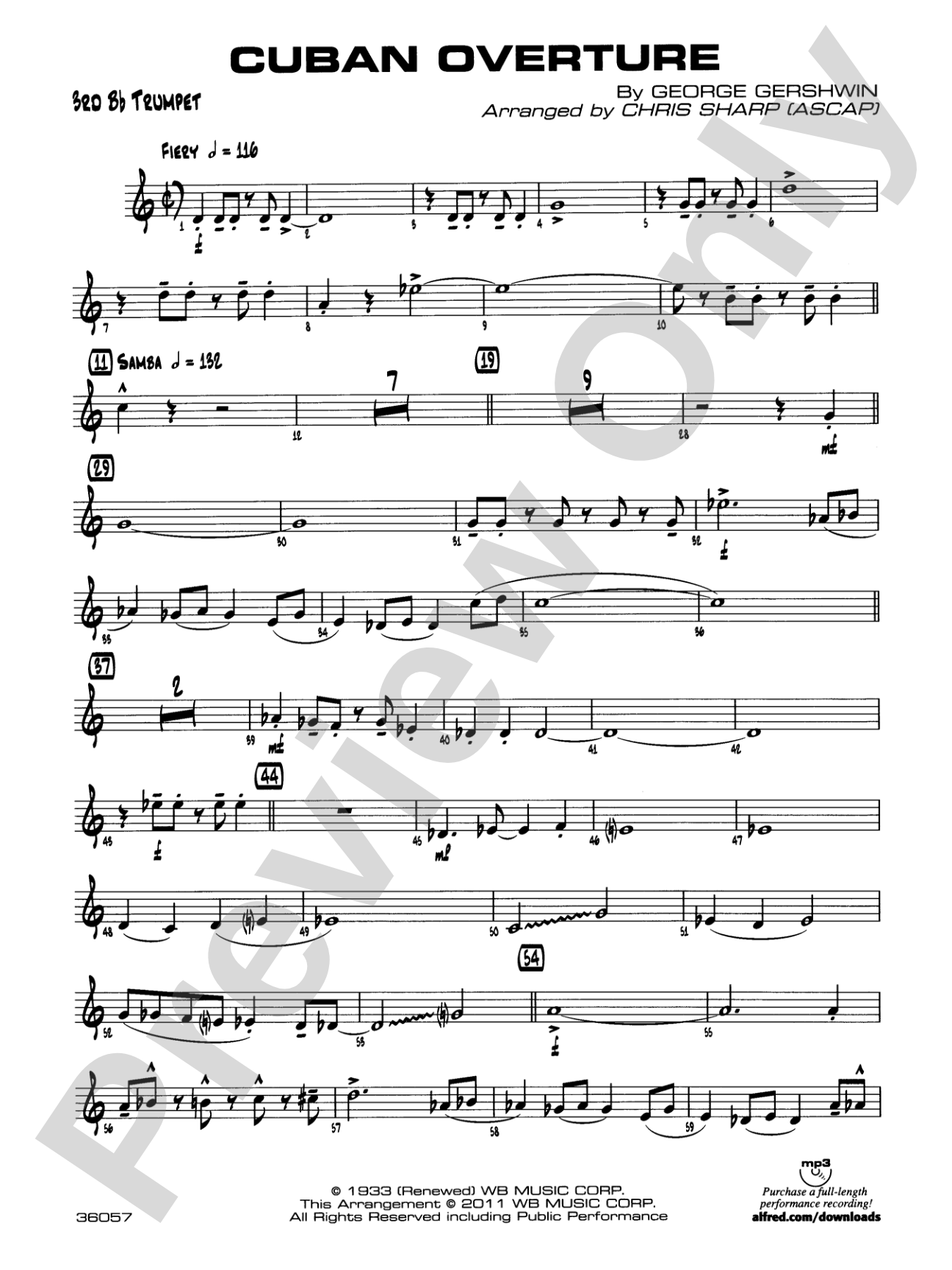 Cuban Overture: 3rd B-flat Trumpet