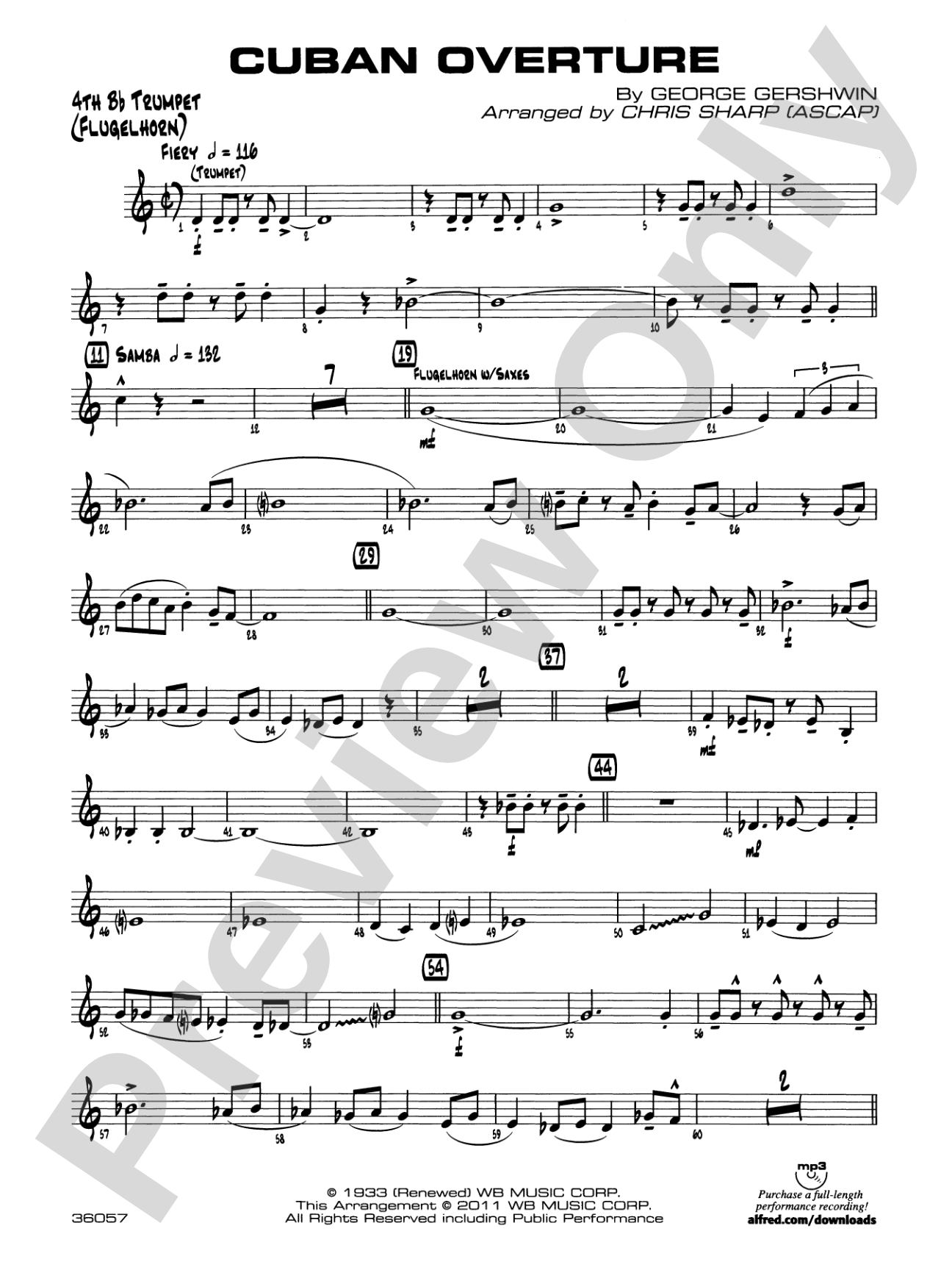 Cuban Overture: 4th B-flat Trumpet