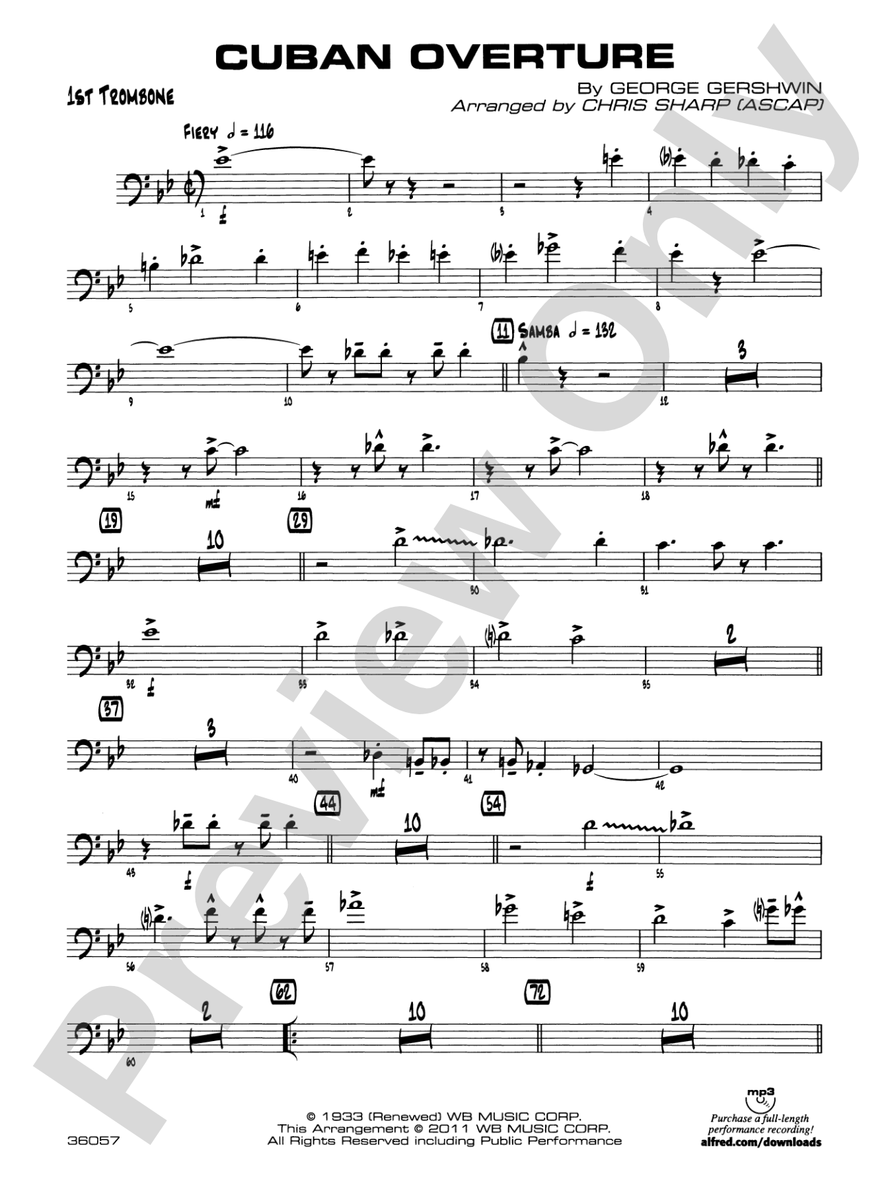 Cuban Overture: 1st Trombone