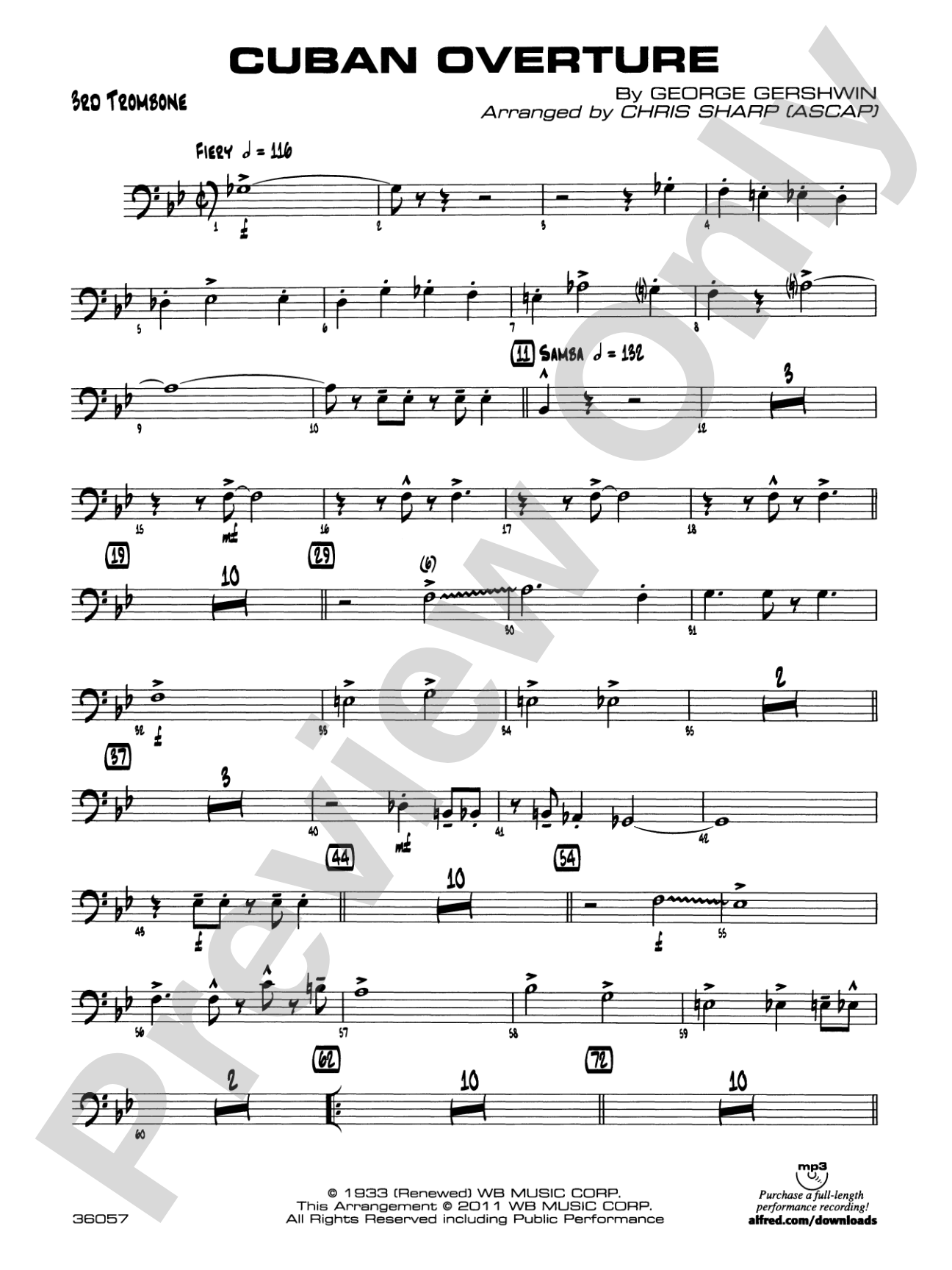 Cuban Overture: 3rd Trombone