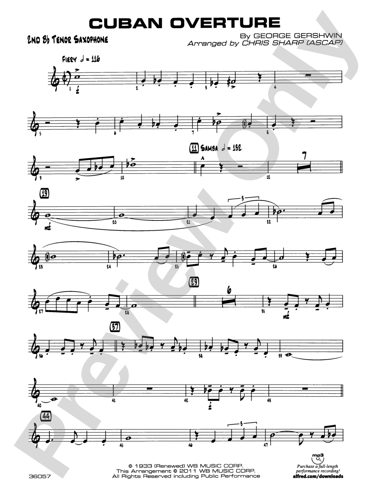 Cuban Overture: 2nd B-flat Tenor Saxophone