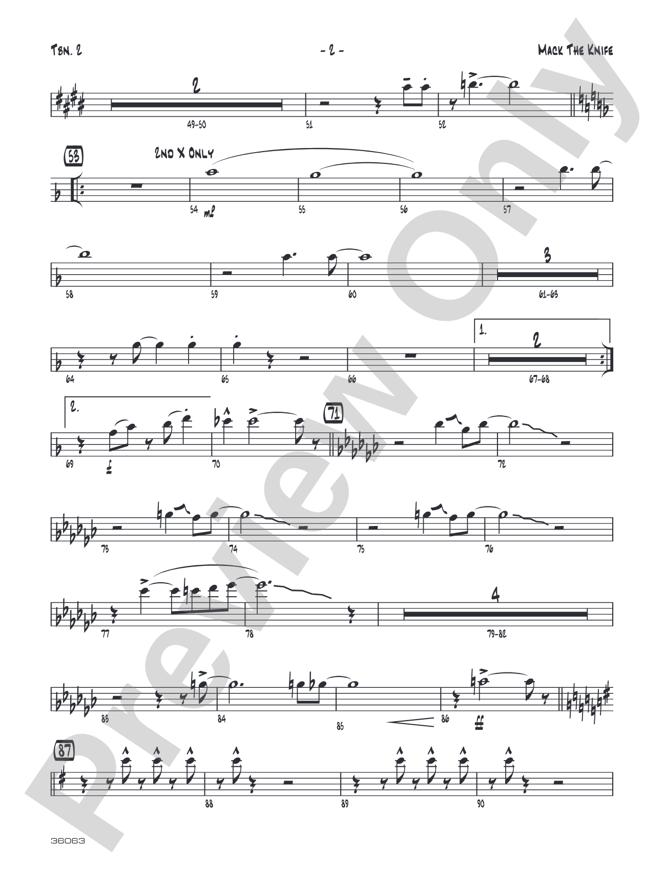 Mack the Knife: 2nd Trombone