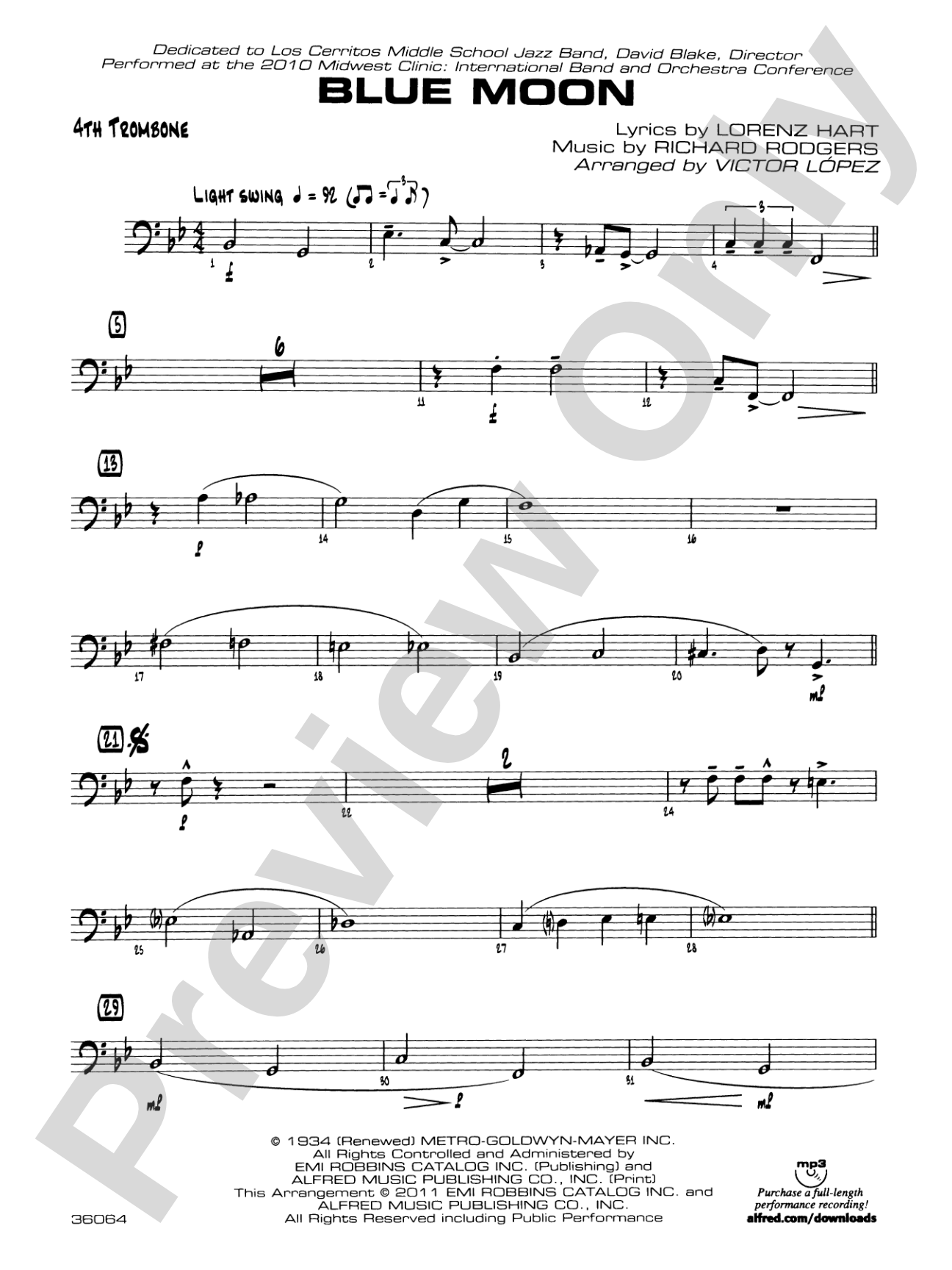 Blue Moon: 4th Trombone