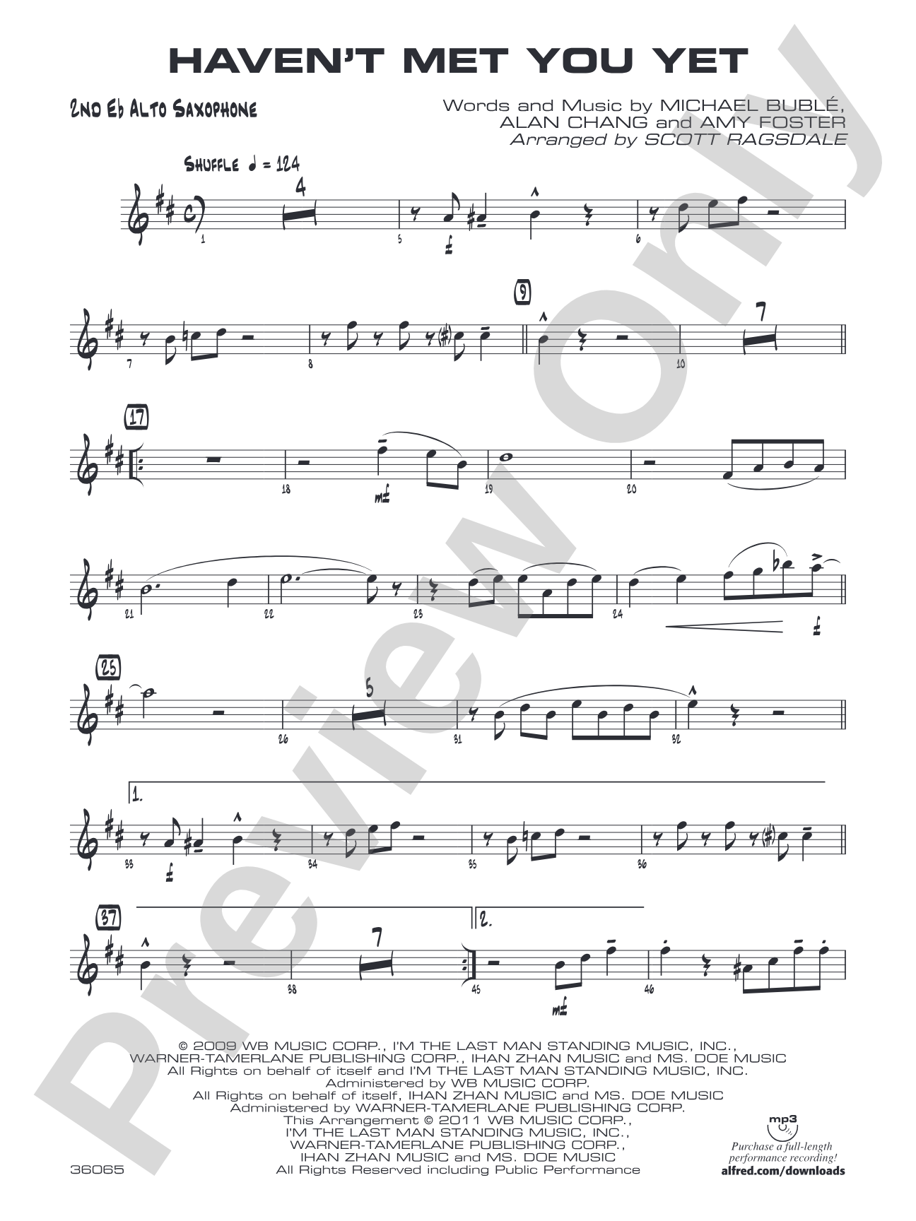 Haven't Met You Yet: 2nd E-flat Alto Saxophone