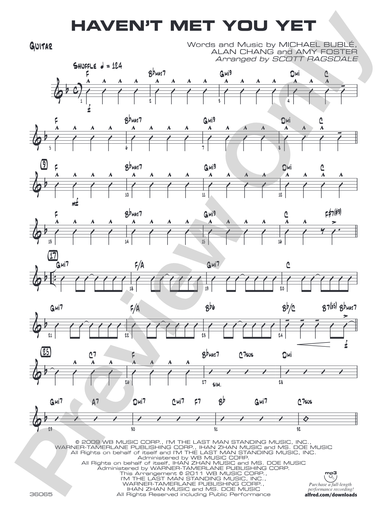 Haven't Met You Yet: Guitar
