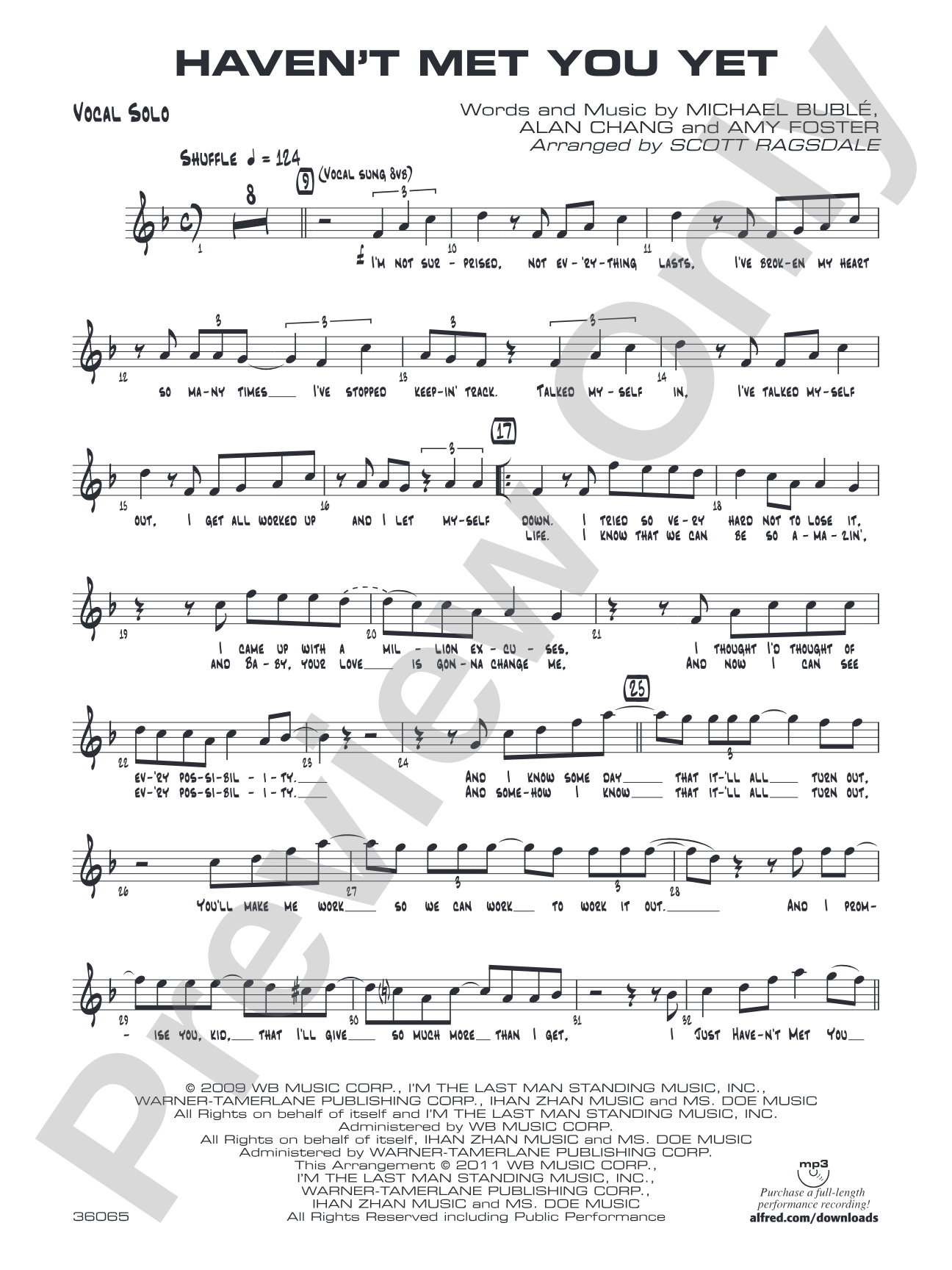 Haven't Met You Yet: Vocal Solo