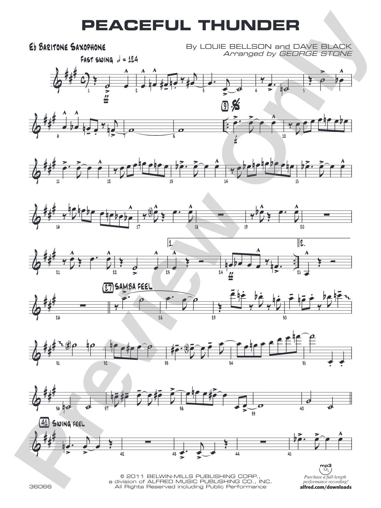 Peaceful Thunder: E-flat Baritone Saxophone