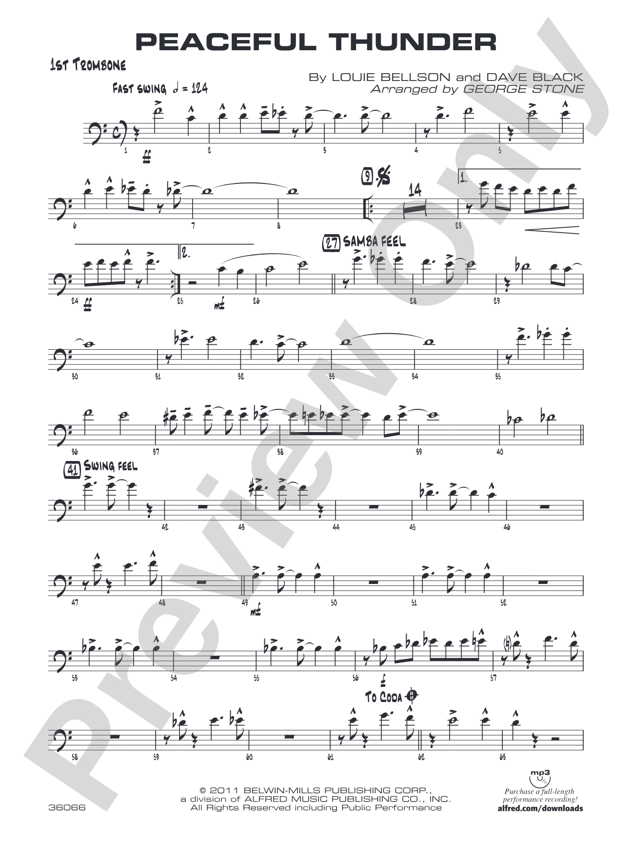 Peaceful Thunder: 1st Trombone