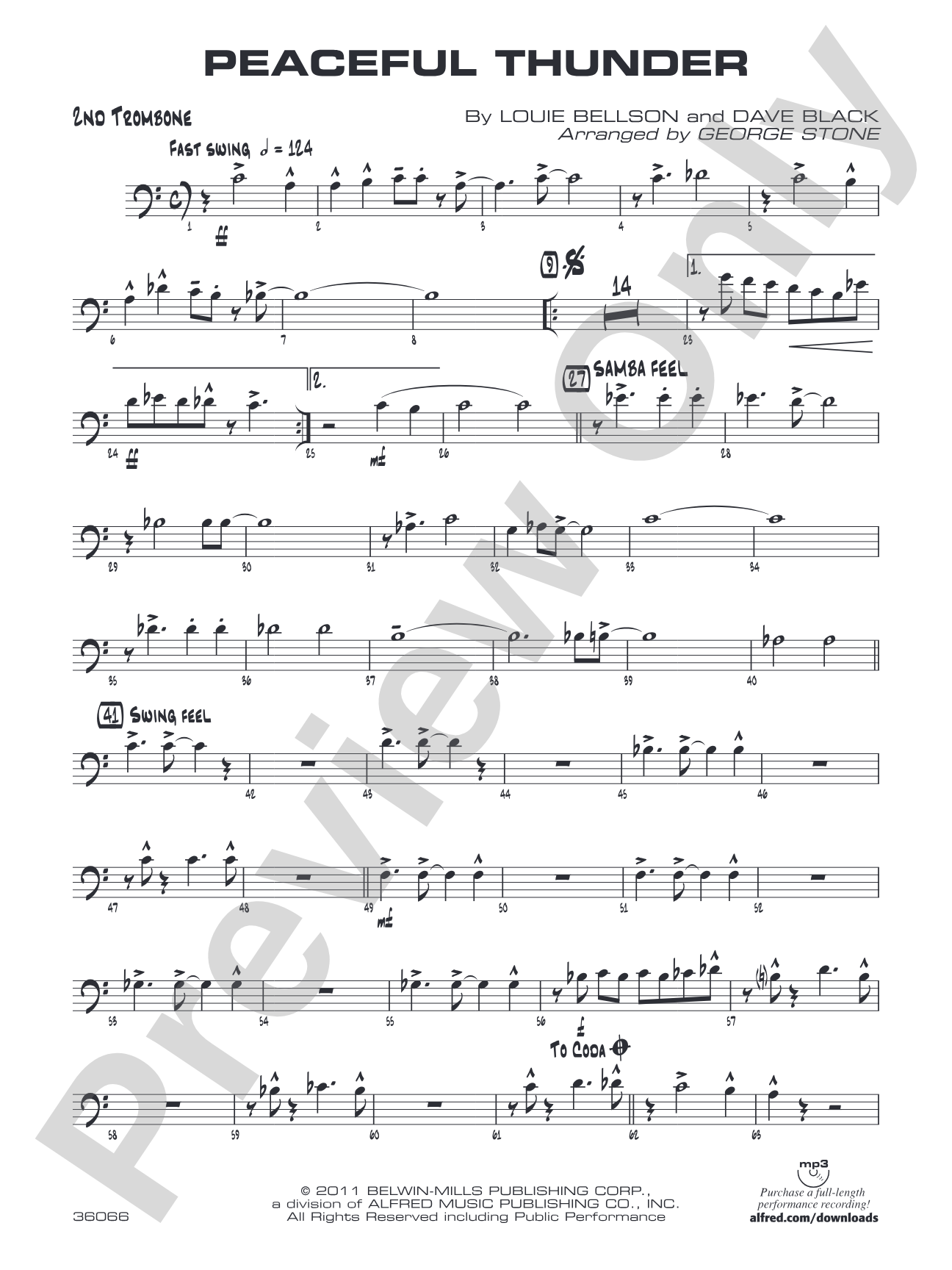 Peaceful Thunder: 2nd Trombone