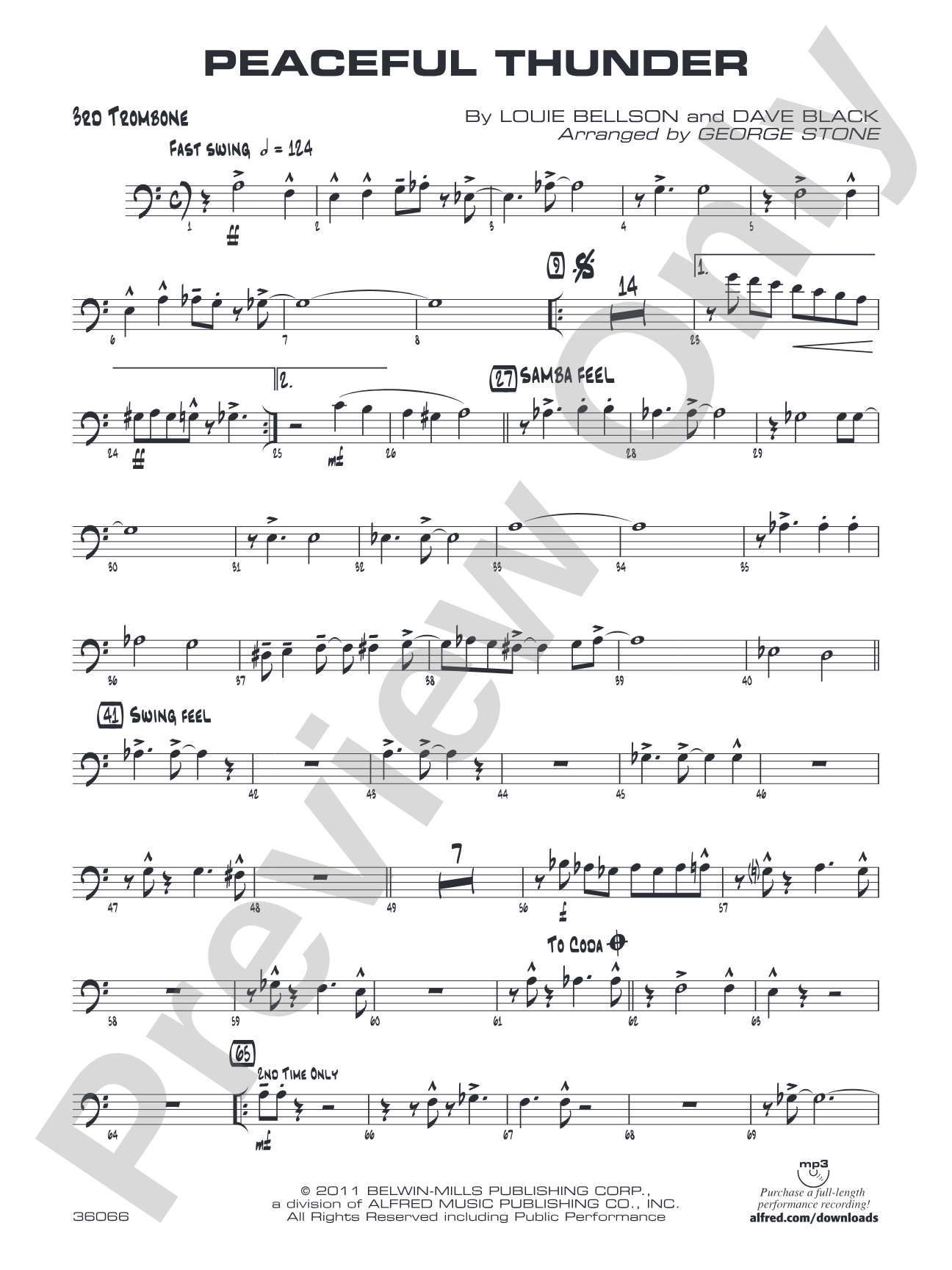 Peaceful Thunder: 3rd Trombone