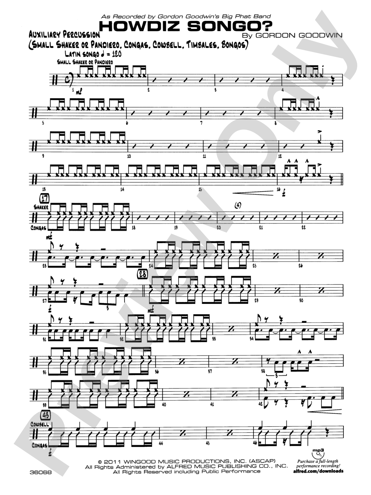 Howdiz Songo?: Auxiliary Percussion