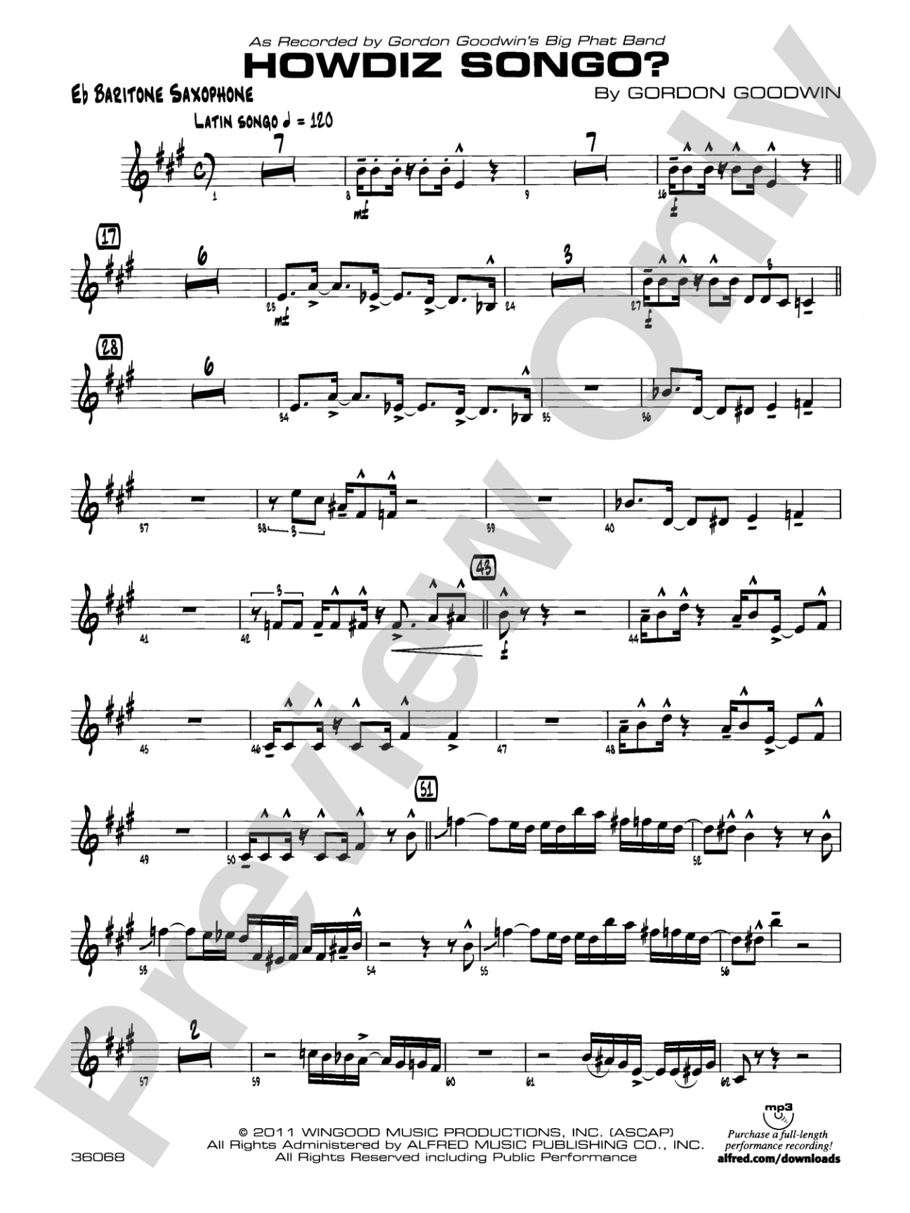 Howdiz Songo?: E-flat Baritone Saxophone