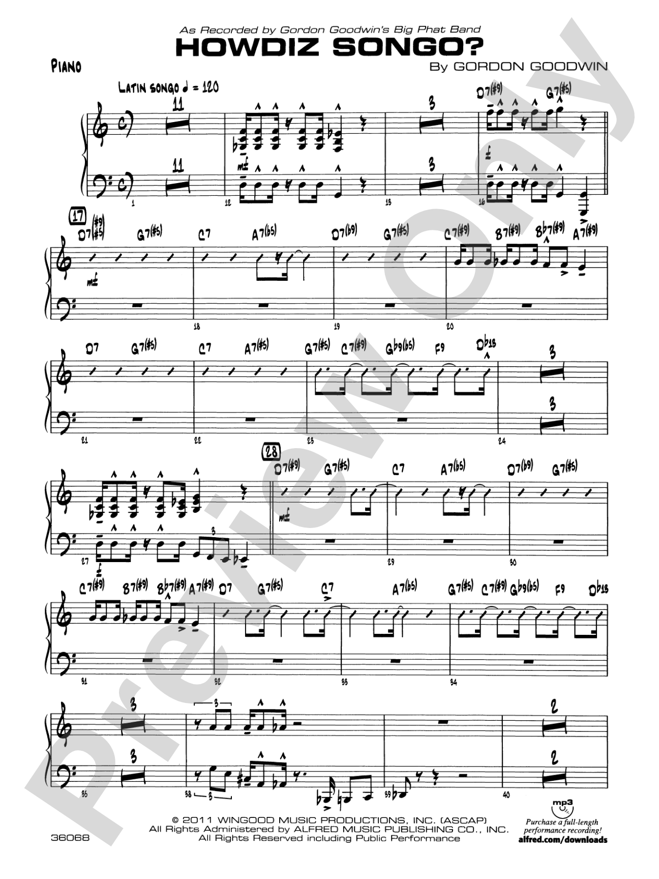 Howdiz Songo?: Piano Accompaniment
