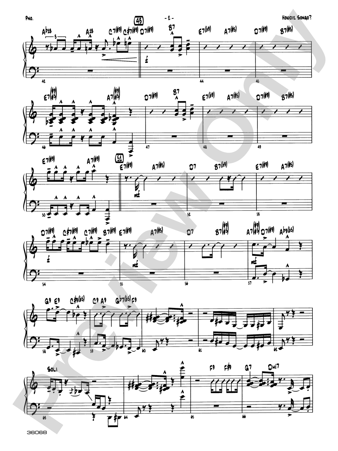 Howdiz Songo?: Piano Accompaniment
