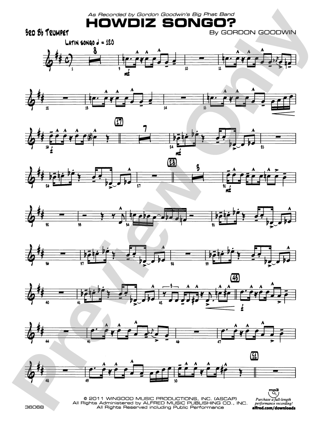 Howdiz Songo?: 3rd B-flat Trumpet