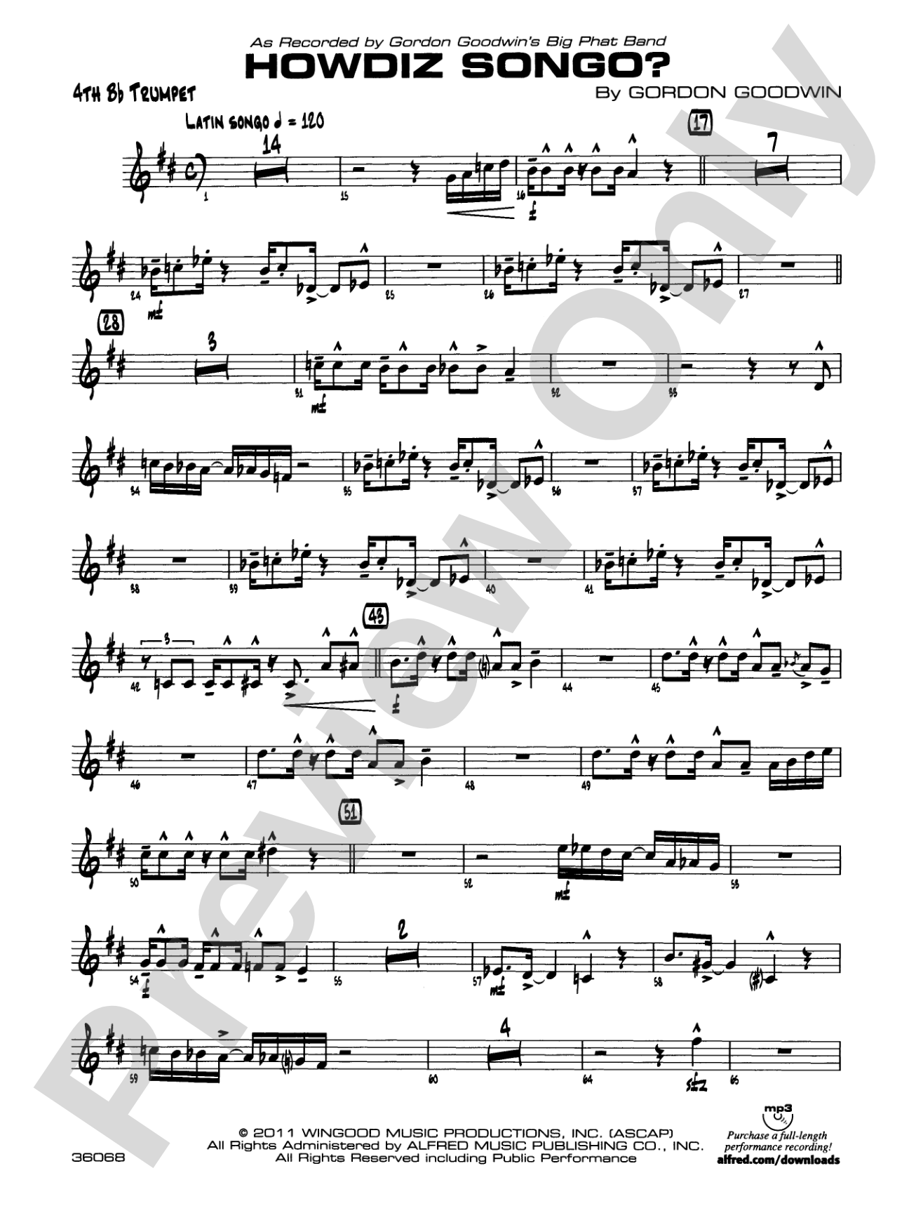 Howdiz Songo?: 4th B-flat Trumpet