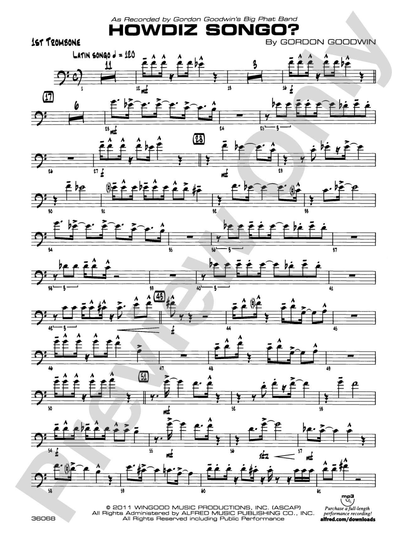 Howdiz Songo?: 1st Trombone