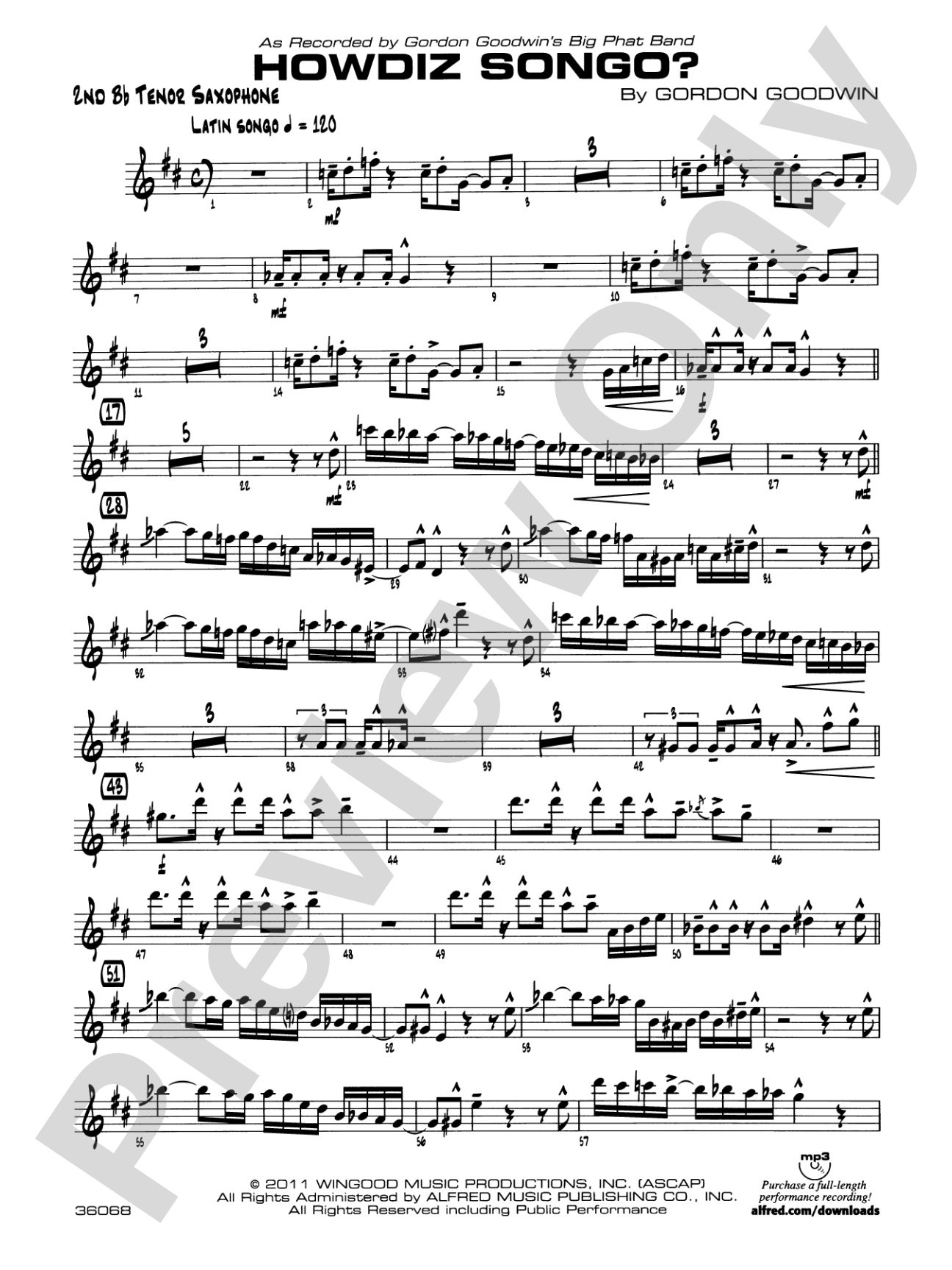 Howdiz Songo?: 2nd B-flat Tenor Saxophone