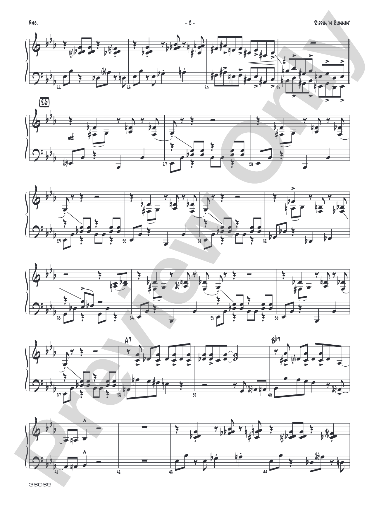 Rippin' 'n Runnin': Piano Accompaniment