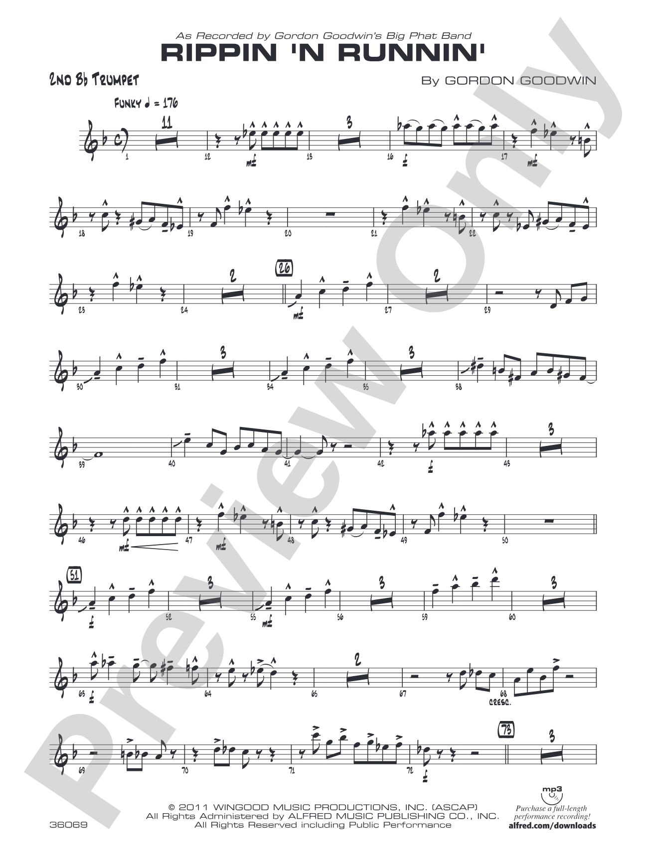Rippin' 'n Runnin': 2nd B-flat Trumpet