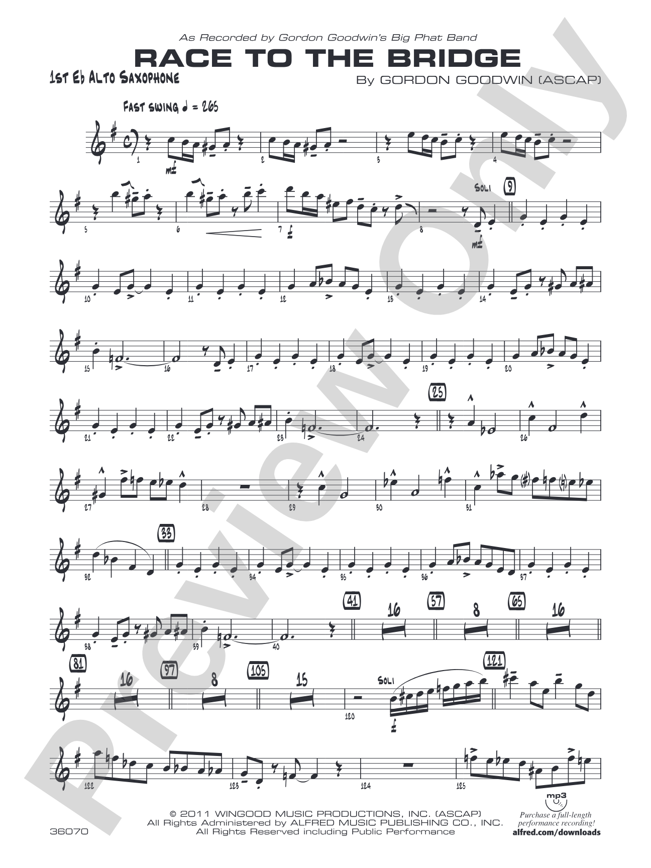 Race to the Bridge: E-flat Alto Saxophone