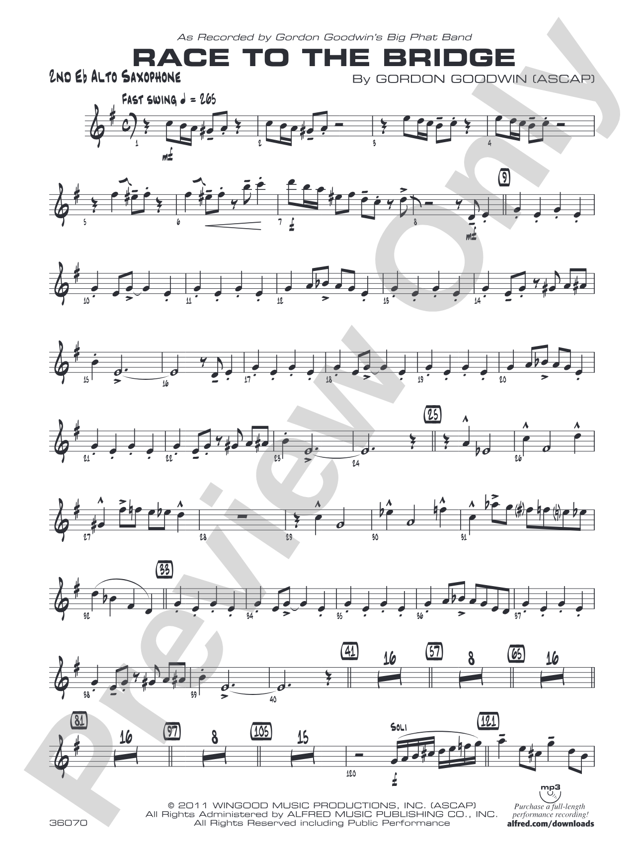 Race to the Bridge: 2nd E-flat Alto Saxophone
