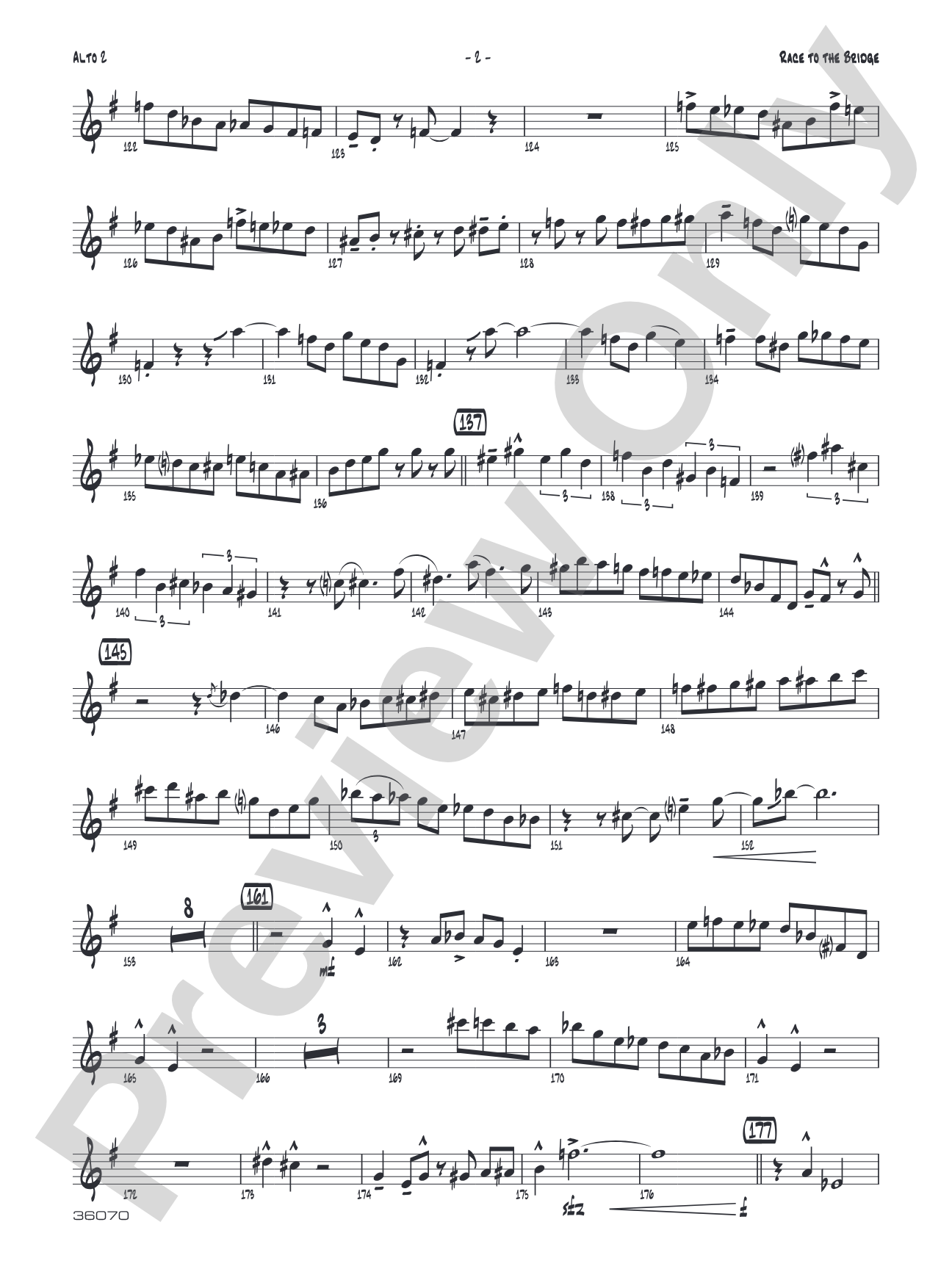 Race to the Bridge: 2nd E-flat Alto Saxophone