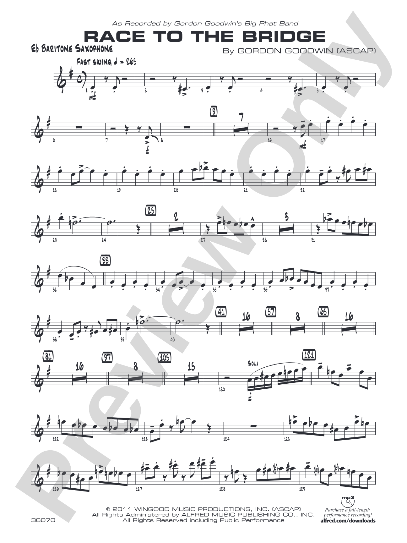 Race to the Bridge: E-flat Baritone Saxophone