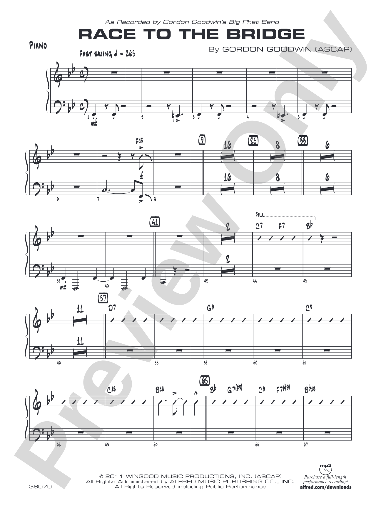 Race to the Bridge: Piano Accompaniment