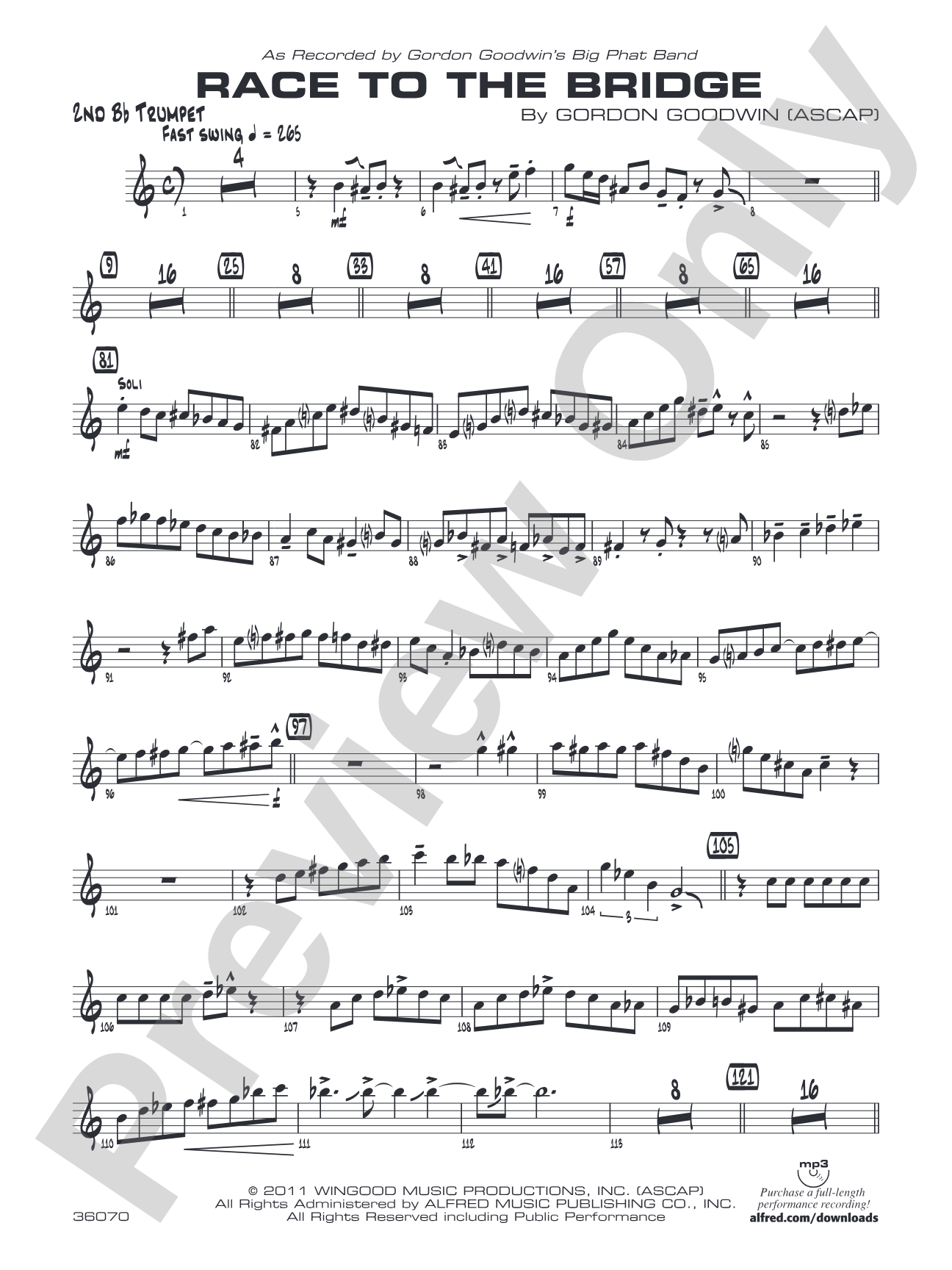 Race to the Bridge: 2nd B-flat Trumpet