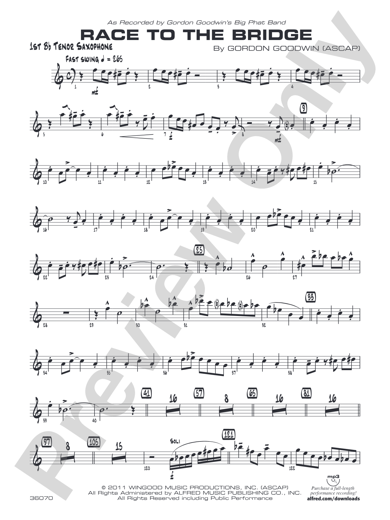 Race to the Bridge: B-flat Tenor Saxophone