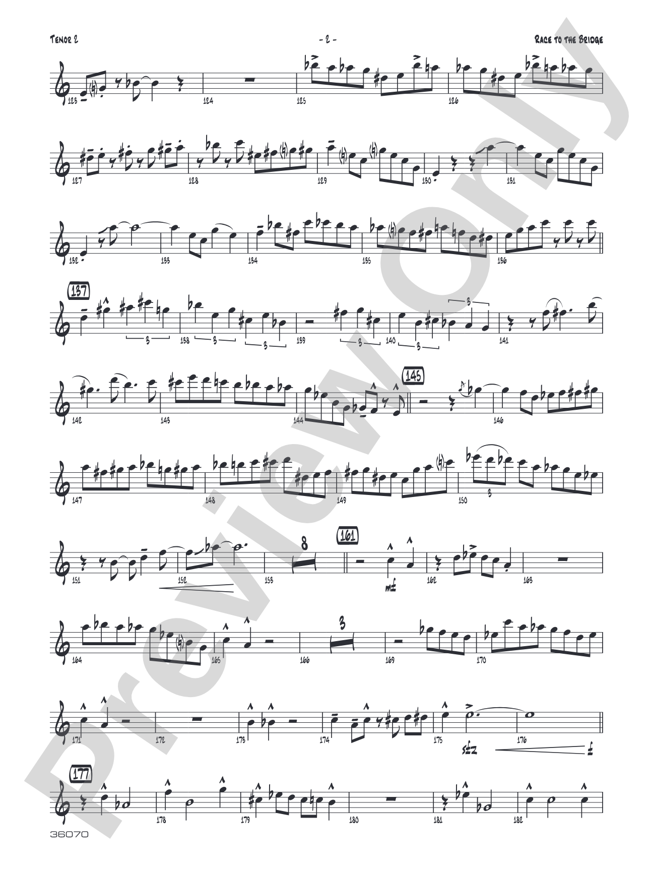 Race to the Bridge: 2nd B-flat Tenor Saxophone