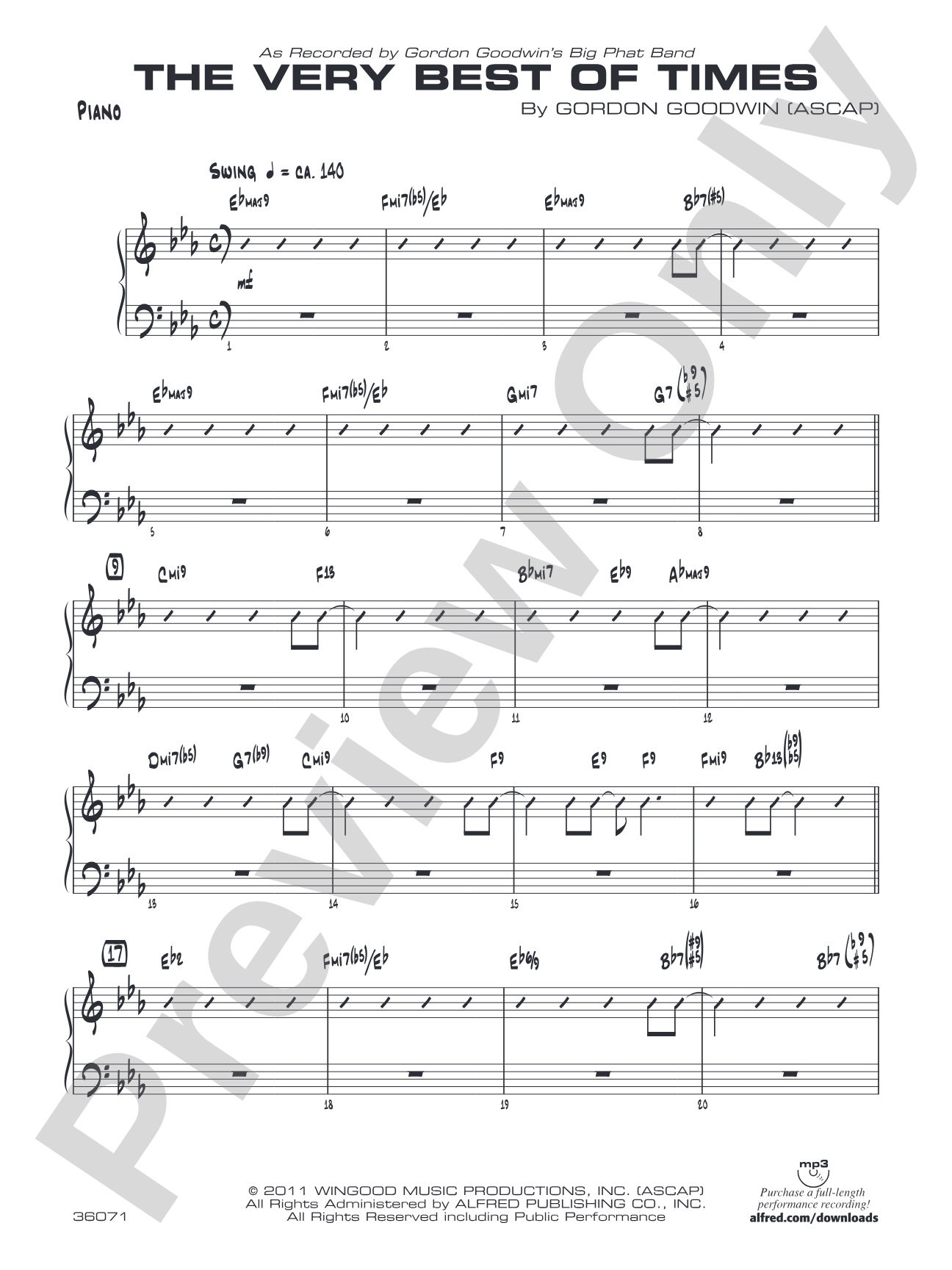 (The) Very Best of Times: Piano Accompaniment