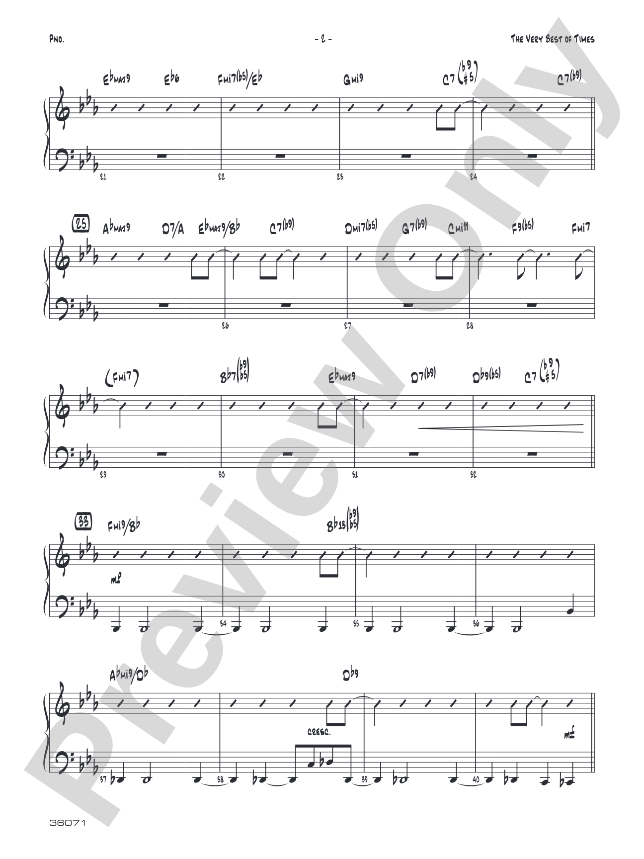 (The) Very Best of Times: Piano Accompaniment