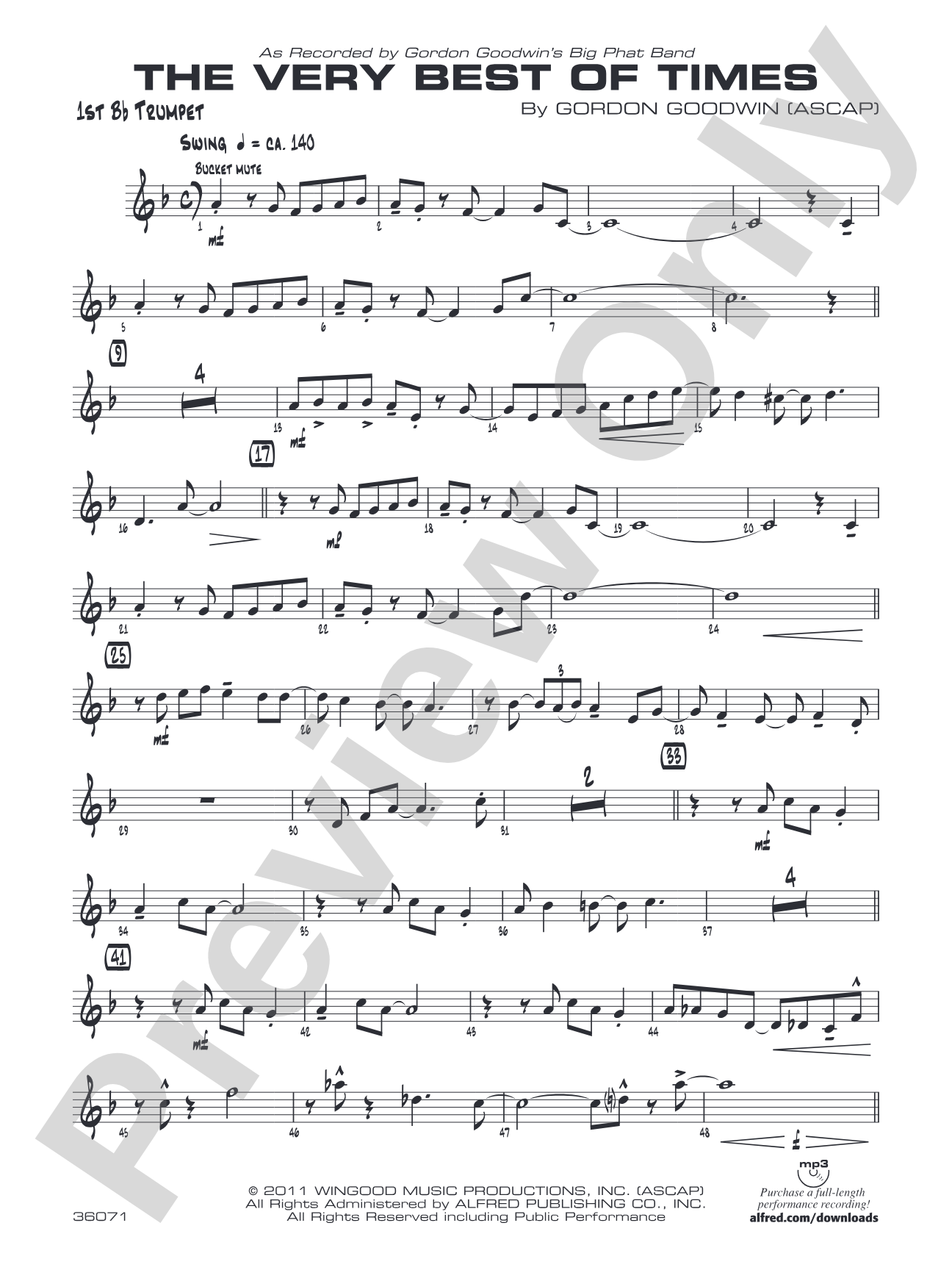 (The) Very Best of Times: 1st B-flat Trumpet