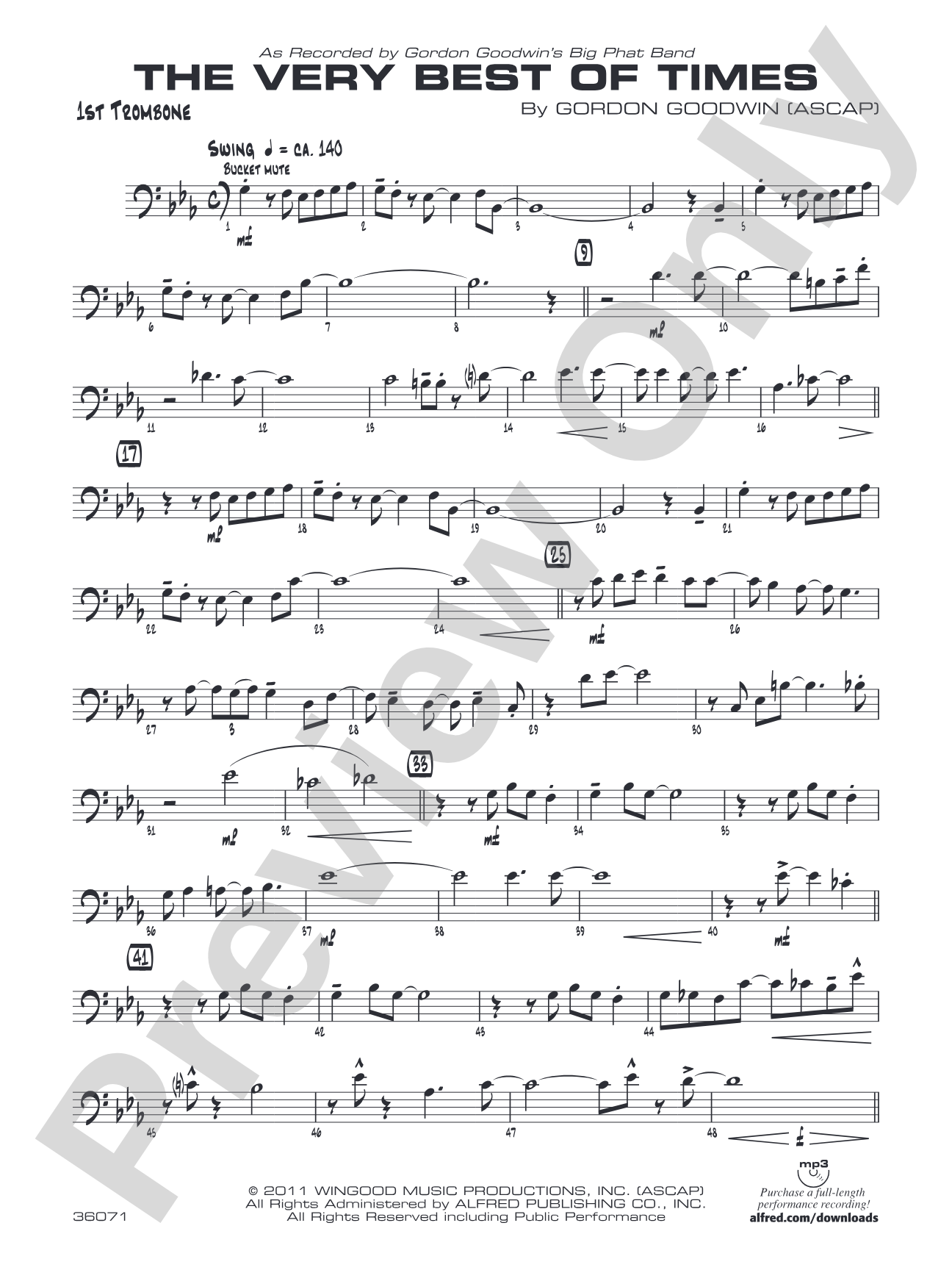 (The) Very Best of Times: 1st Trombone