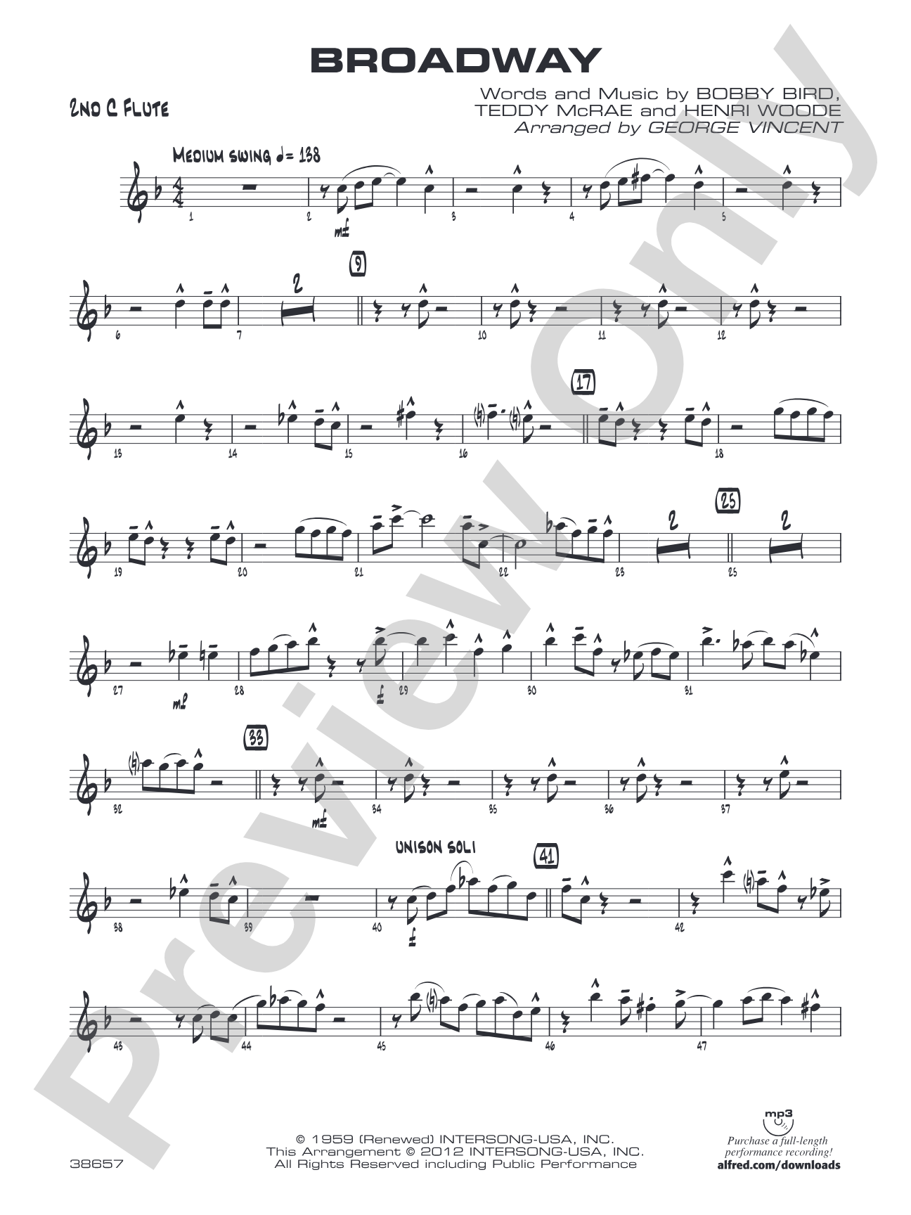 Broadway: 2nd Flute