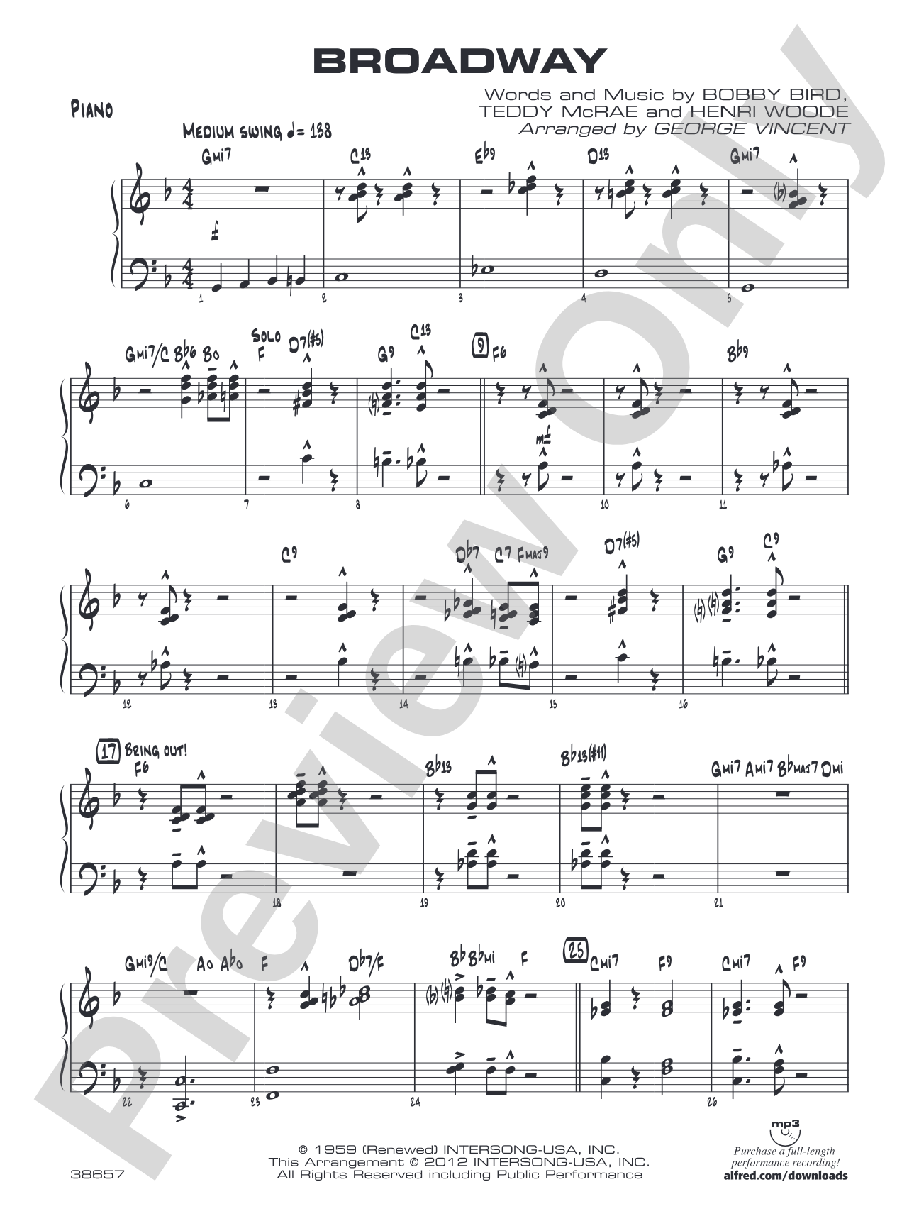 Broadway: Piano Accompaniment