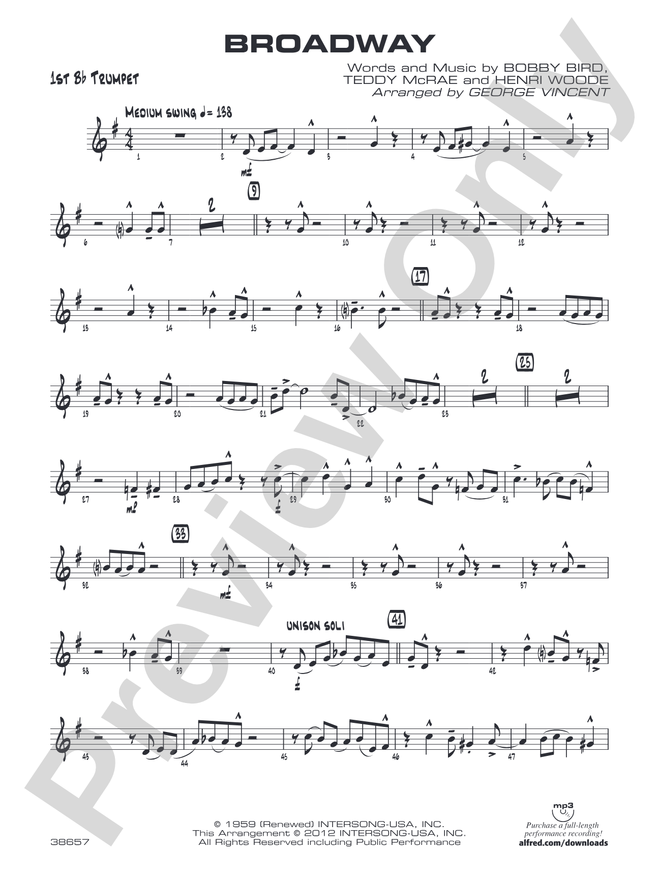 Broadway: 1st B-flat Trumpet