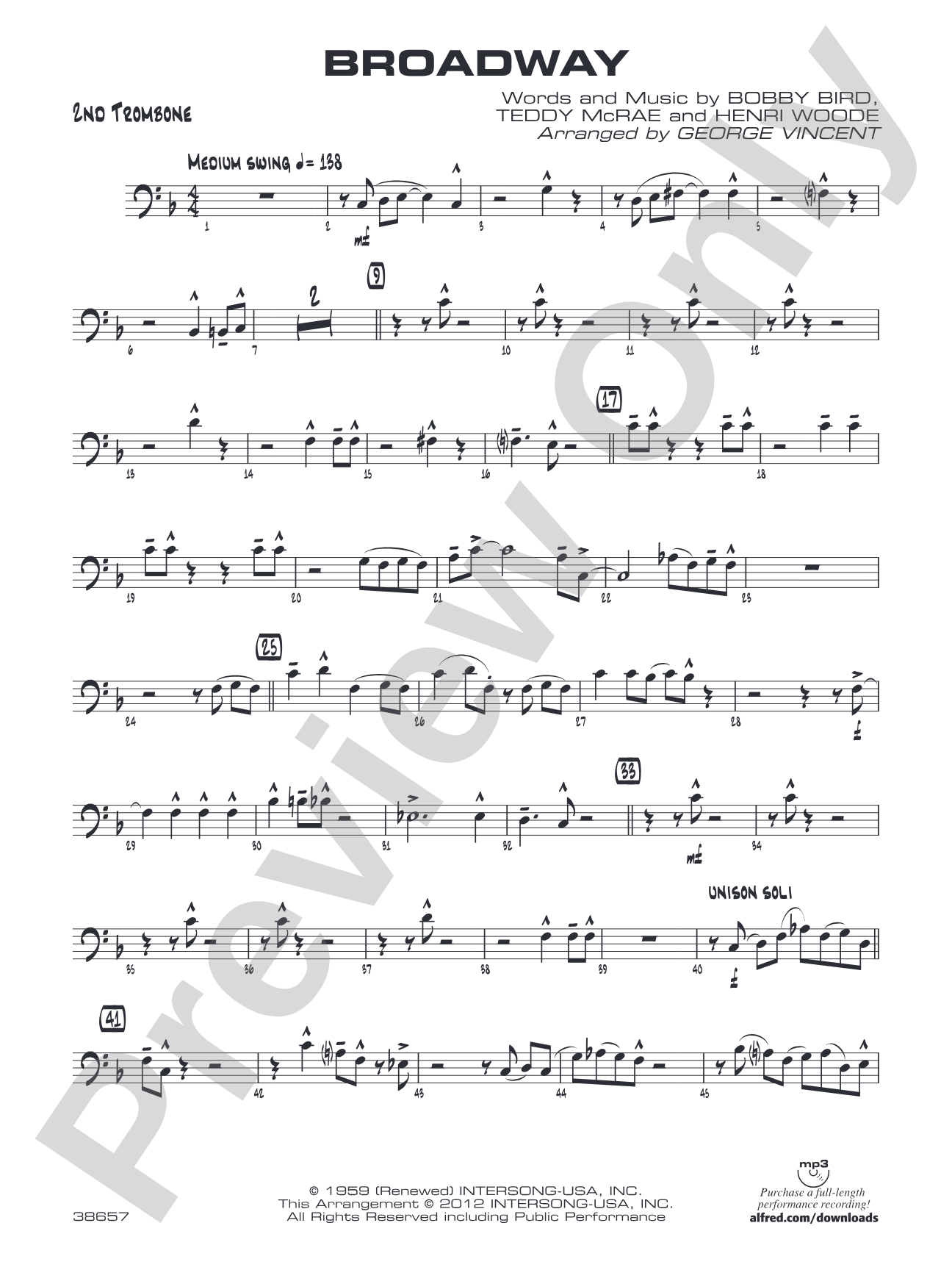 Broadway: 2nd Trombone